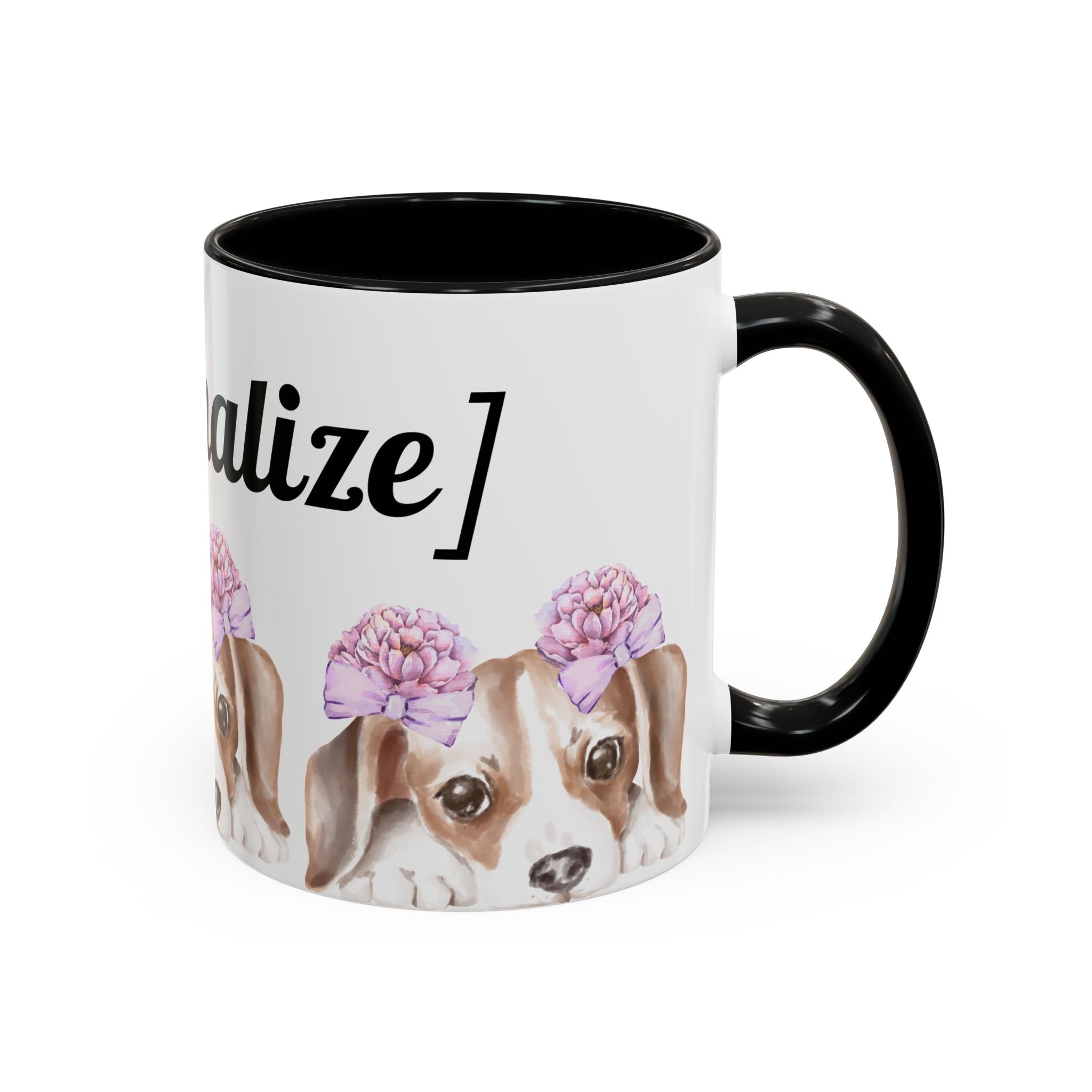 Coffee Mug | Puppy Face with Custom Script Accent Mug (11/15oz)