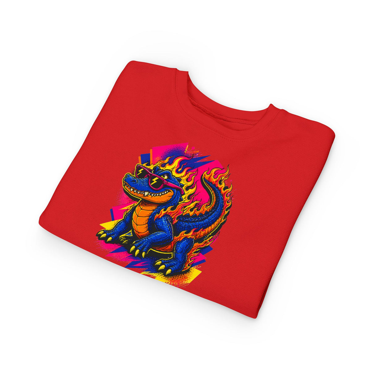 Bold Neon Alligator Sweatshirt for Tots