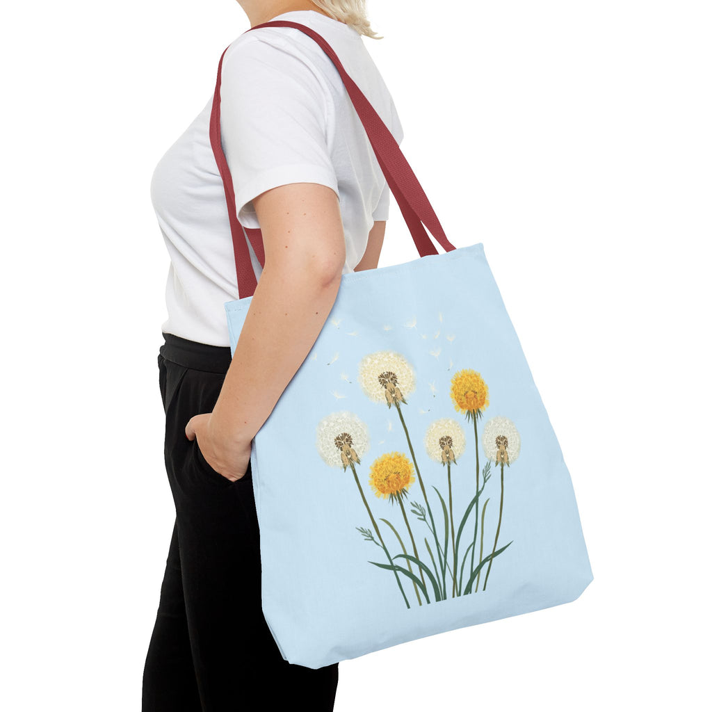 Tote Bag | Dandelions on Light Blue Background