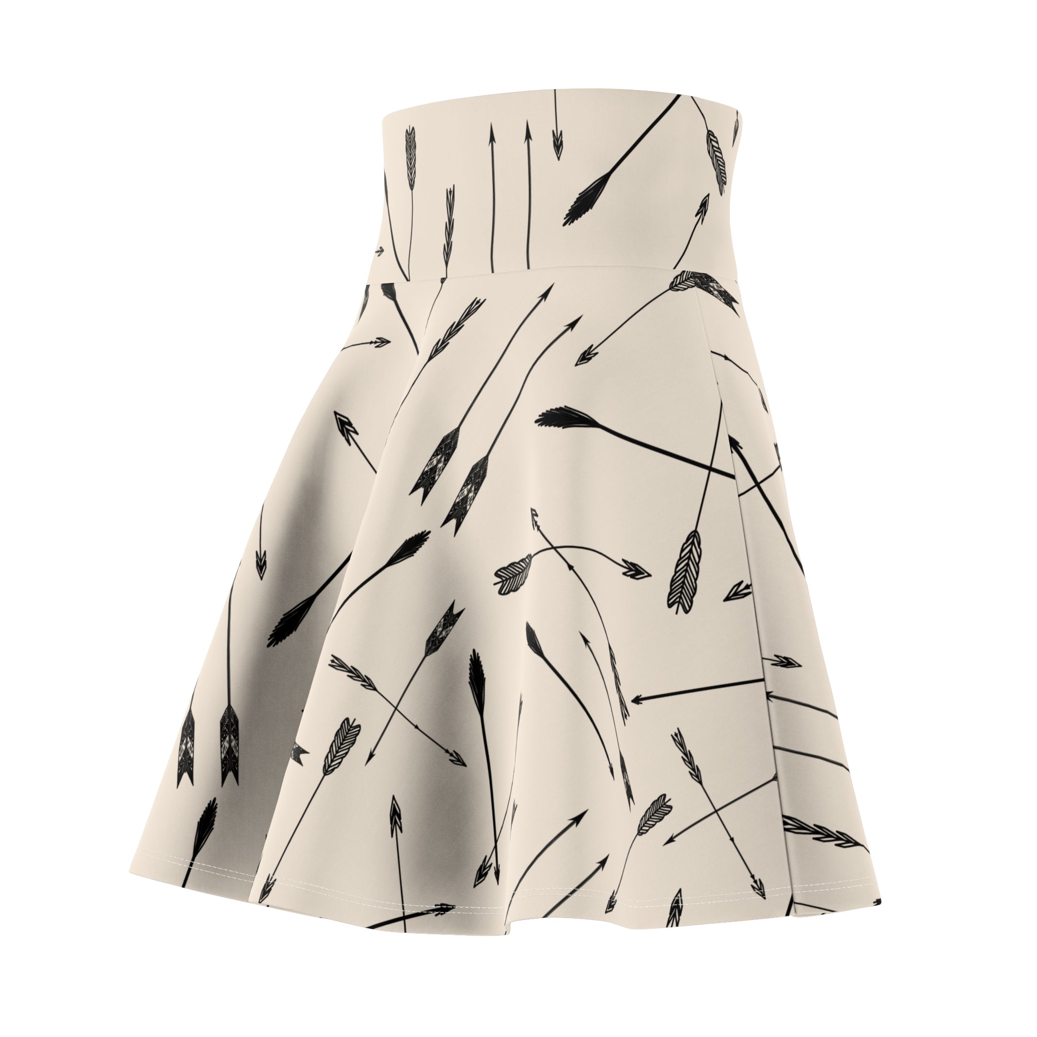 Women's Skater Skirt | Boho Neutral Midi for Casual & Festival Wear