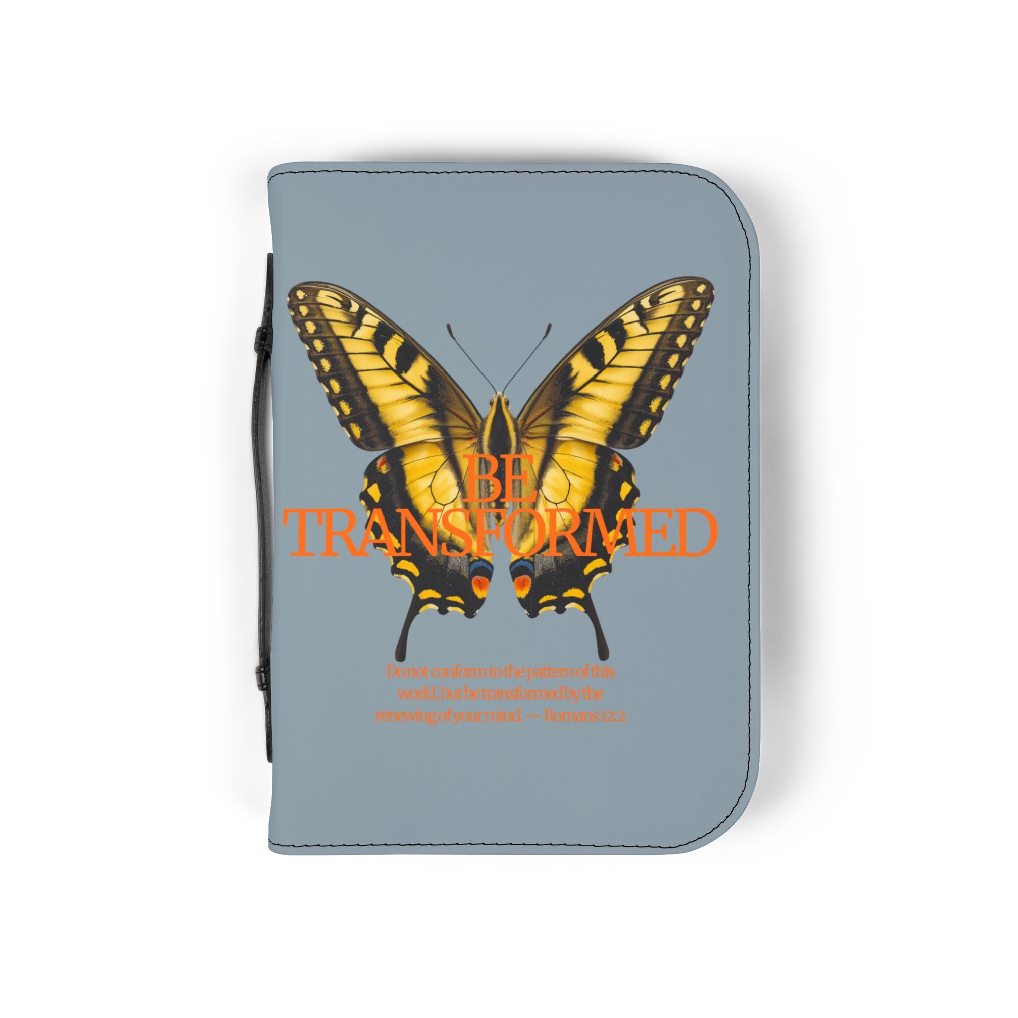 Bible Cover | Transformed Yellow Butterfly Scripture Zippered Case