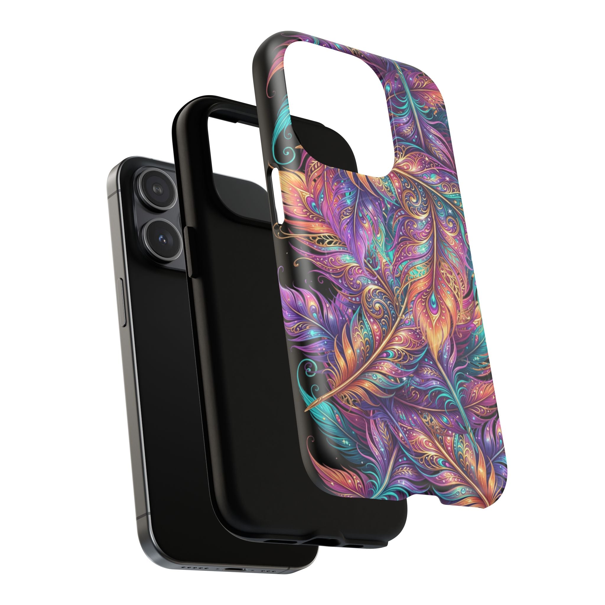 Phone Case | Colorful Feather Art Magnetic Tough Phone Cover