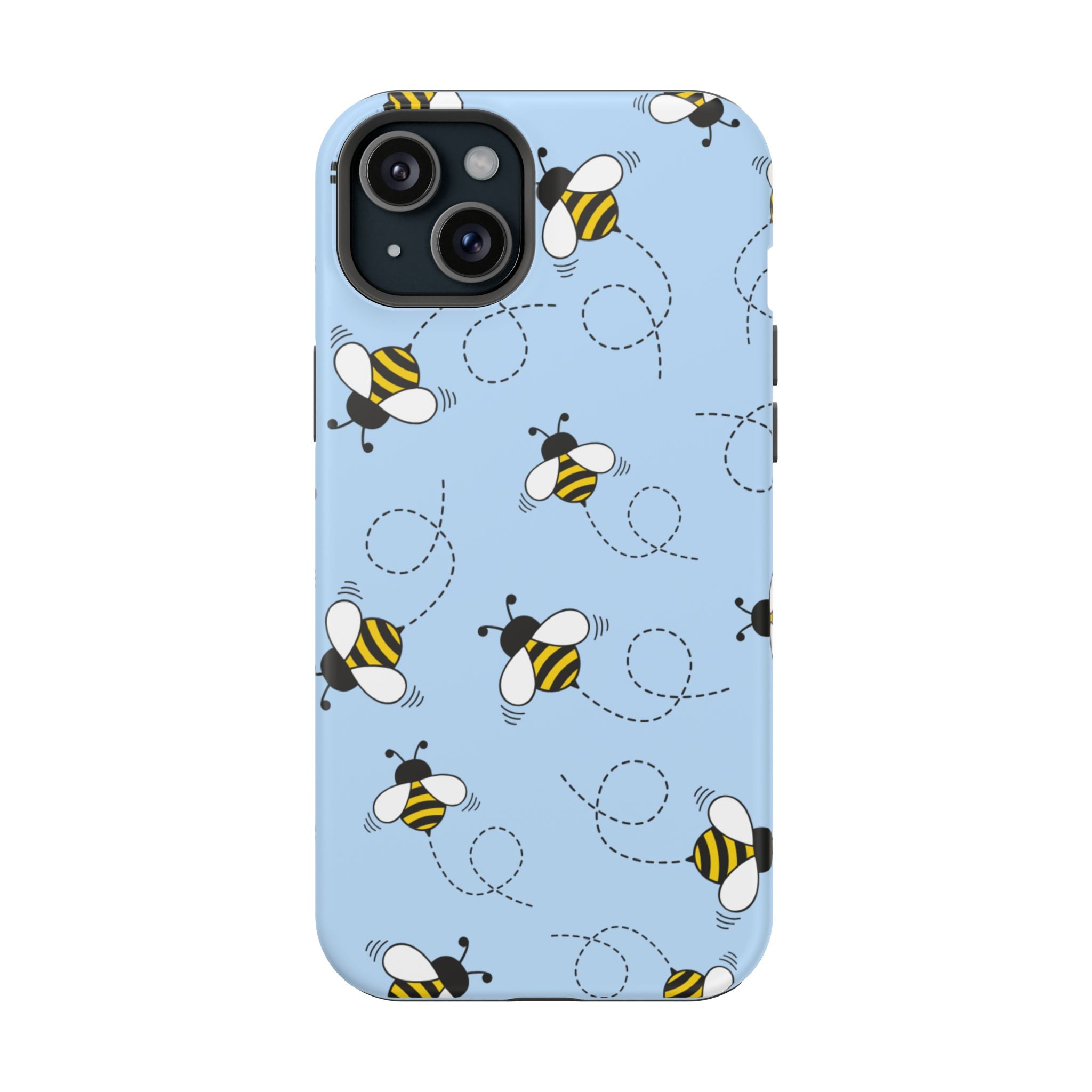 Phone Case | Sky Blue Bee Pattern Magnetic Impact-Resistant Phone Case