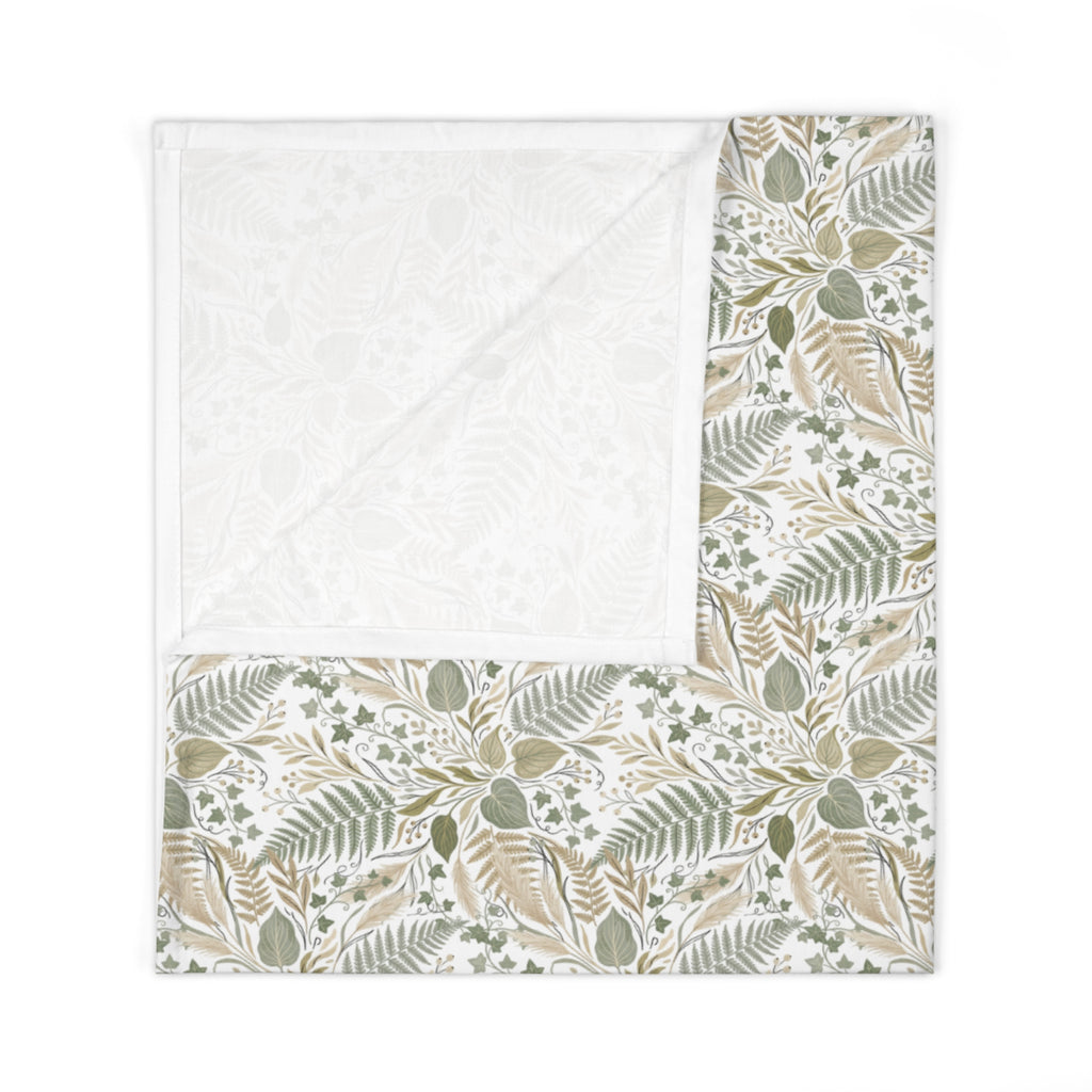 Baby Swaddle Blanket | Neutral Leaf Pattern Swaddle for Newborns