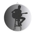 Wall Sign — Acoustic Guitar Silhouette Round Wooden Décor