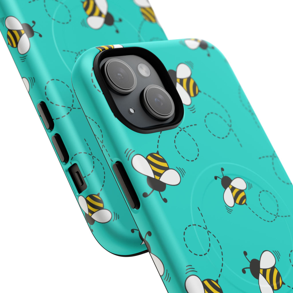 Phone Case | Cute Turquoise Bumblebee Tough Magnetic Phone Case