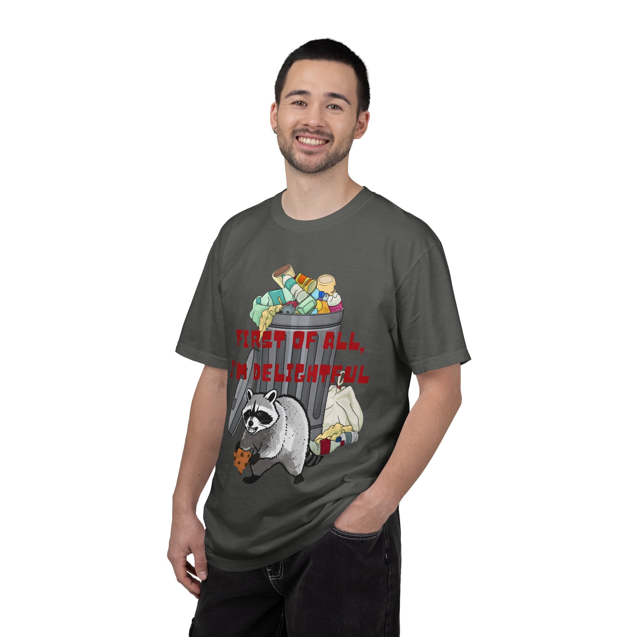 T-Shirt | "First of All, I’m Delightful" Funny Trash Panda Tee