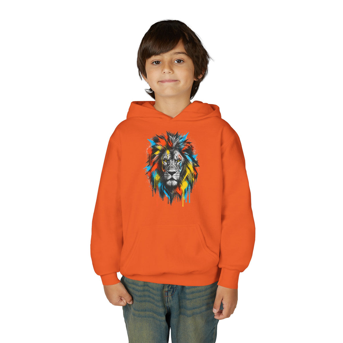 Lion Spirit Paint Drips Youth Hoodie