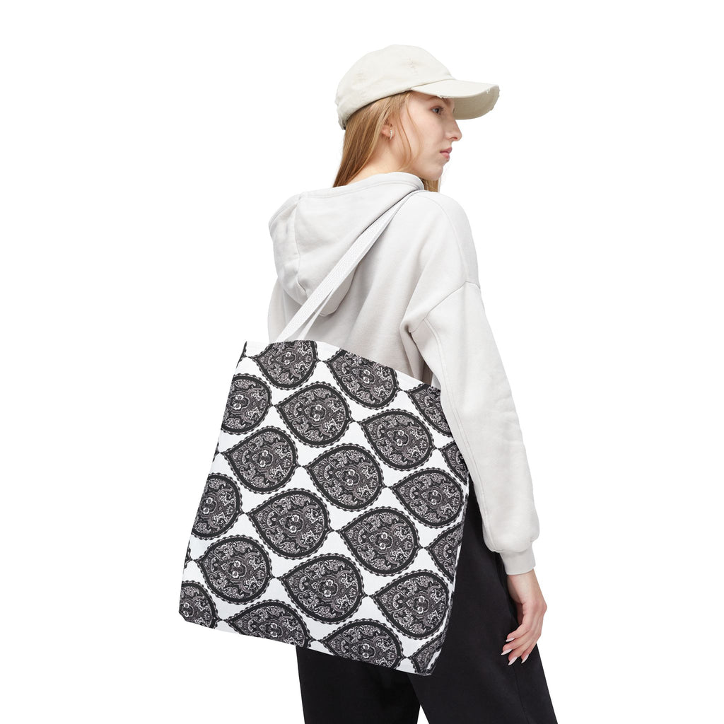 Tote Bag | Black & White Paisley Pattern