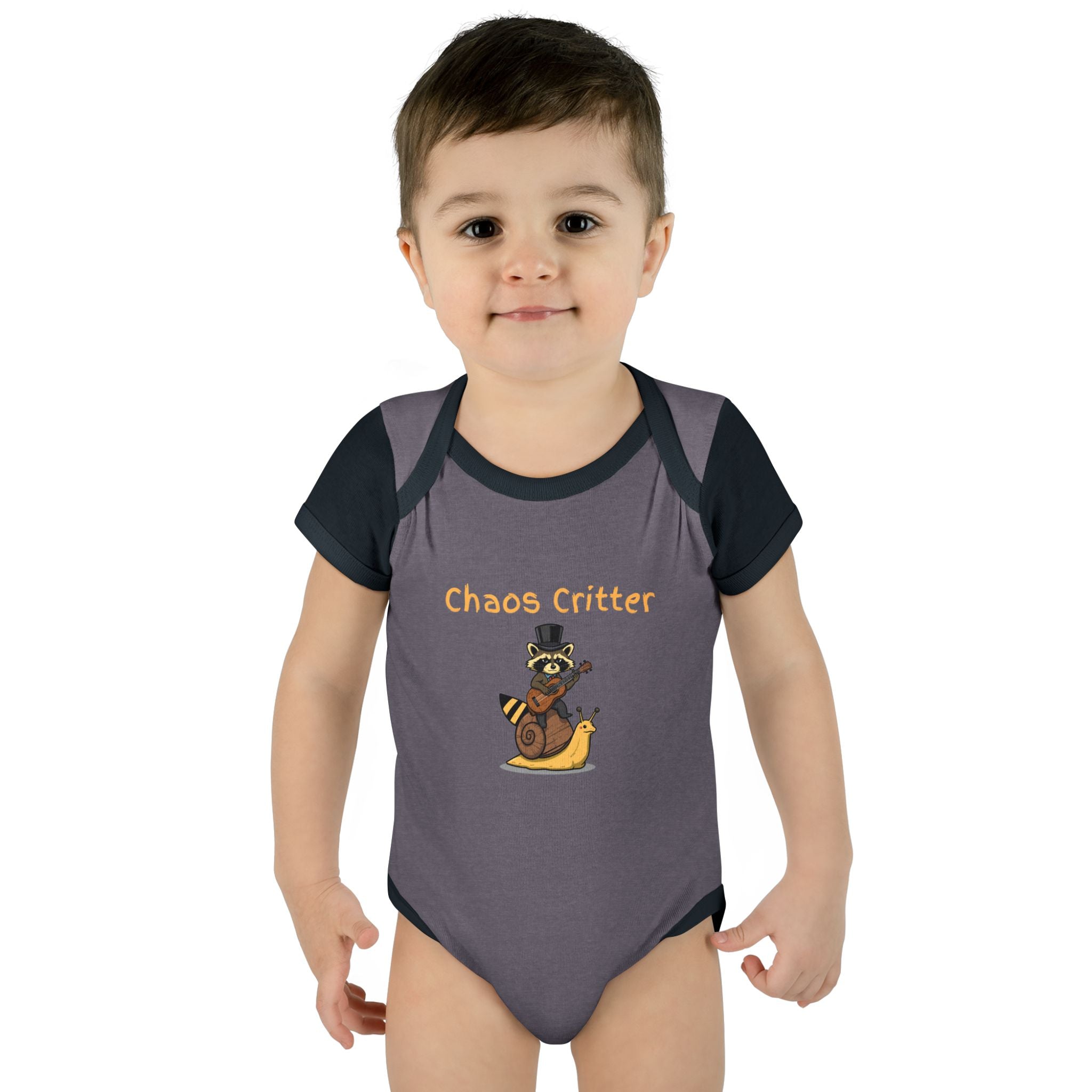 Baby Bodysuit | 'Chaos Critter' Playful Racoon Baby Onesie