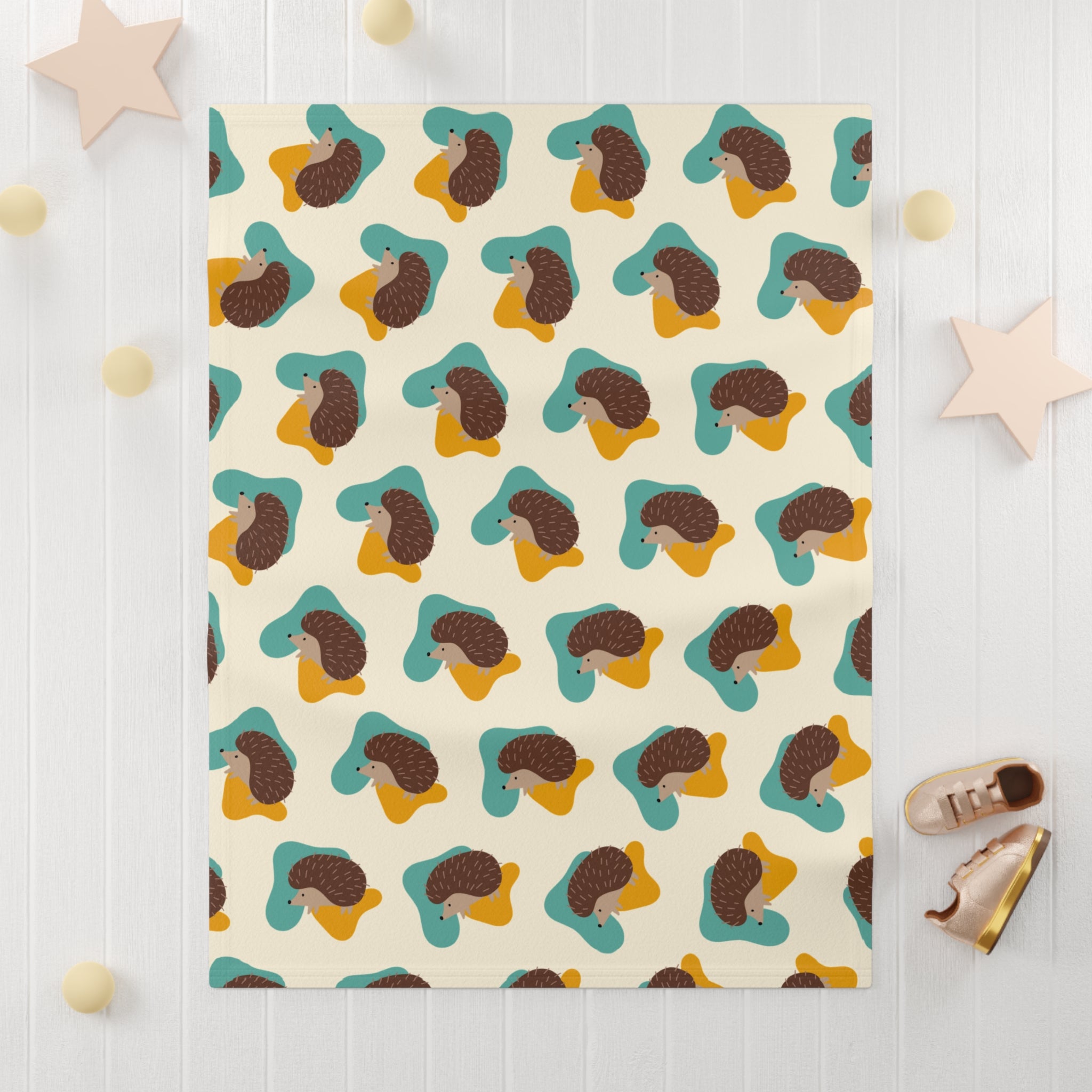 Baby Blanket | Cute Hedgehog Fleece Throw for Nursery