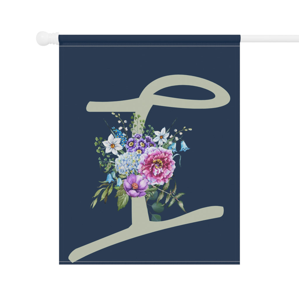 Home & Garden Banner | 'I' Monogram Delicate Bouquet Flag
