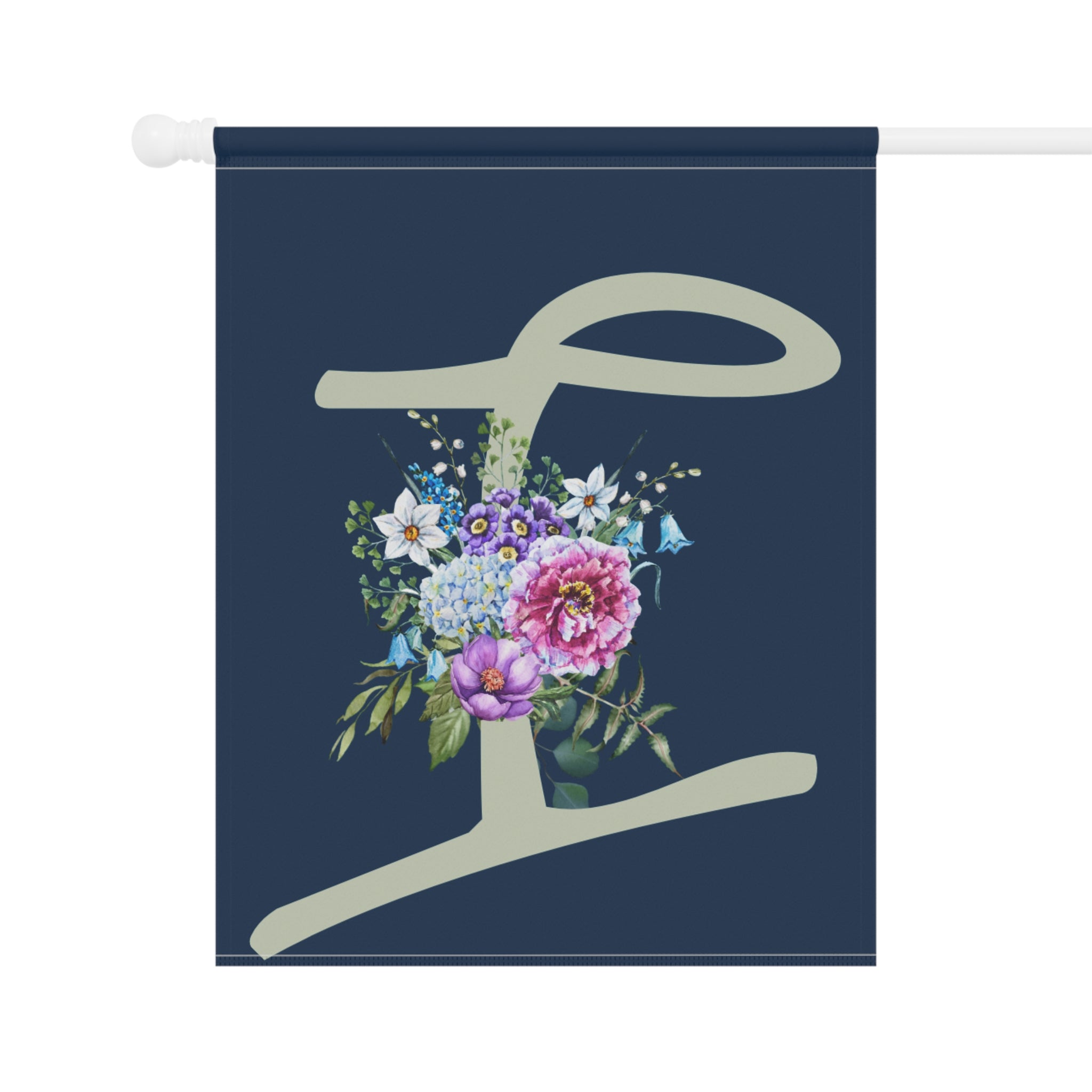 Home & Garden Banner | 'I' Monogram Delicate Bouquet Flag
