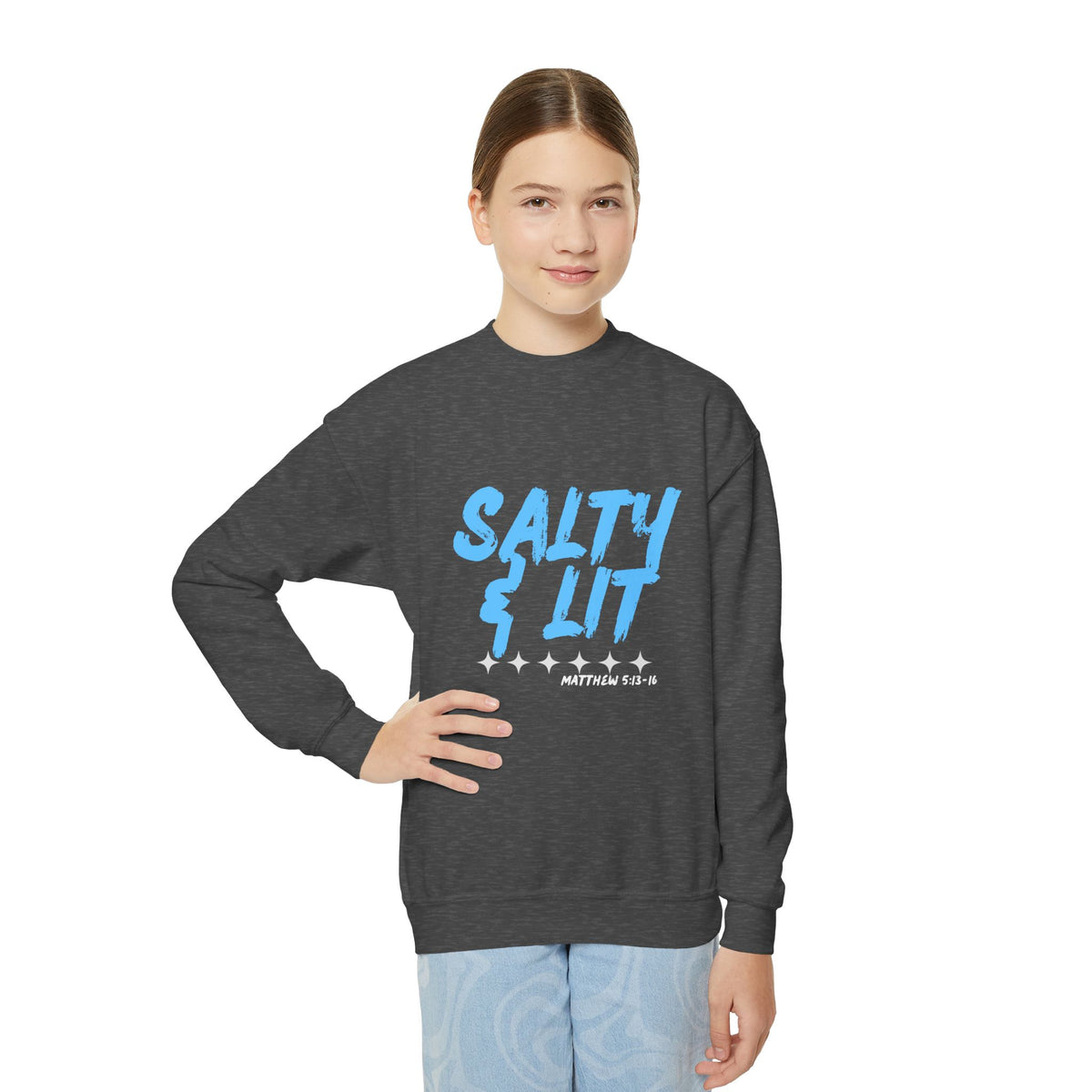 “Salty & Lit” Christian Graphic Sweatshirt