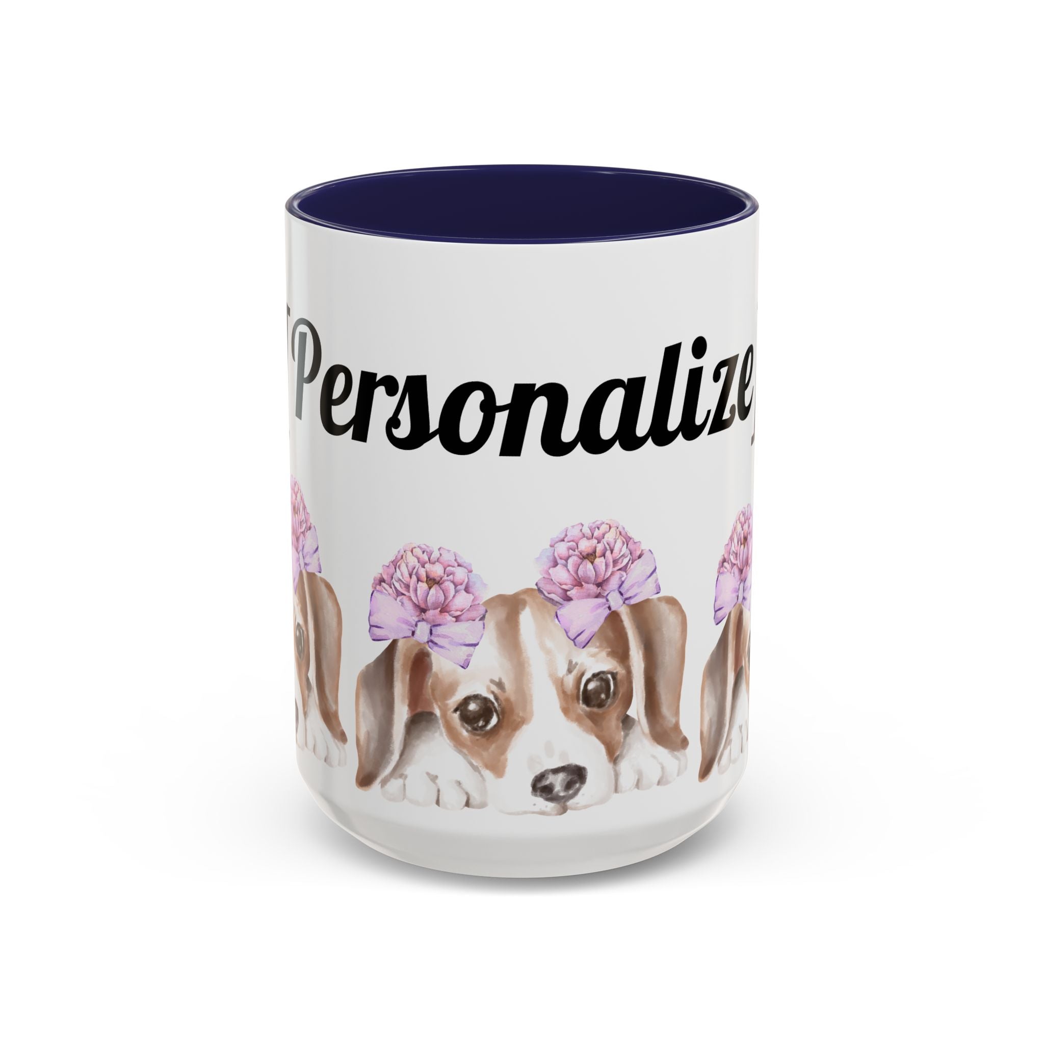 Coffee Mug | Puppy Face with Custom Script Accent Mug (11/15oz)