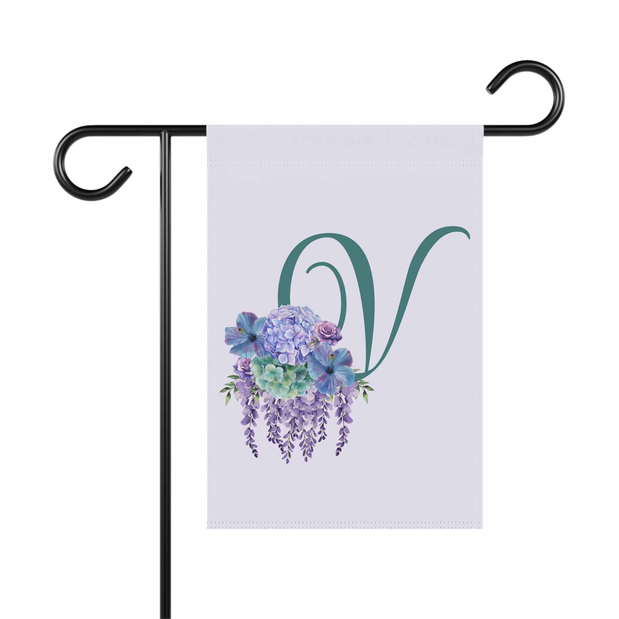 Home & Garden Banner | 'V' Monogram Lavender Petals Flag