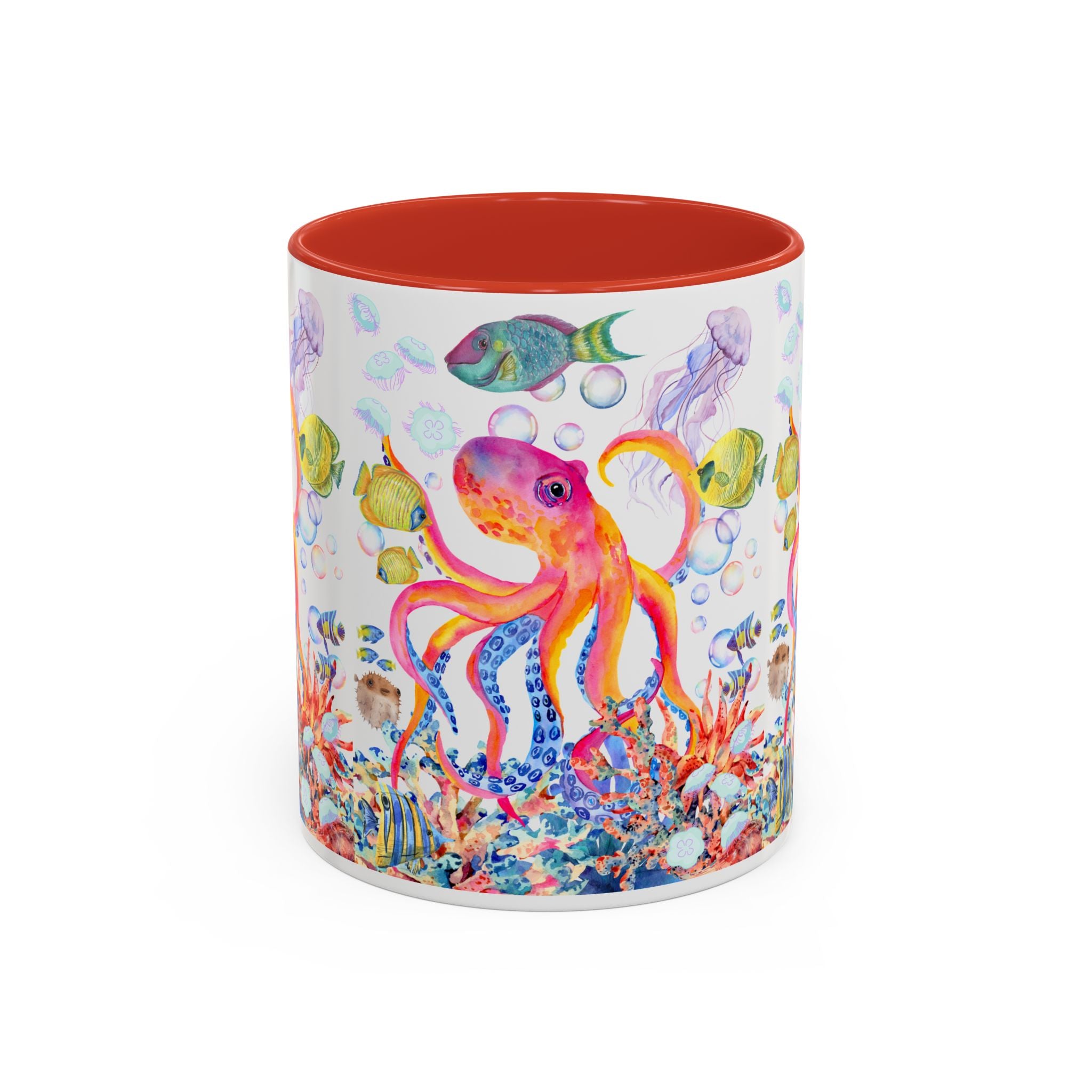 Coffee Mug | Colorful Octopus Accent Mug 11/15oz
