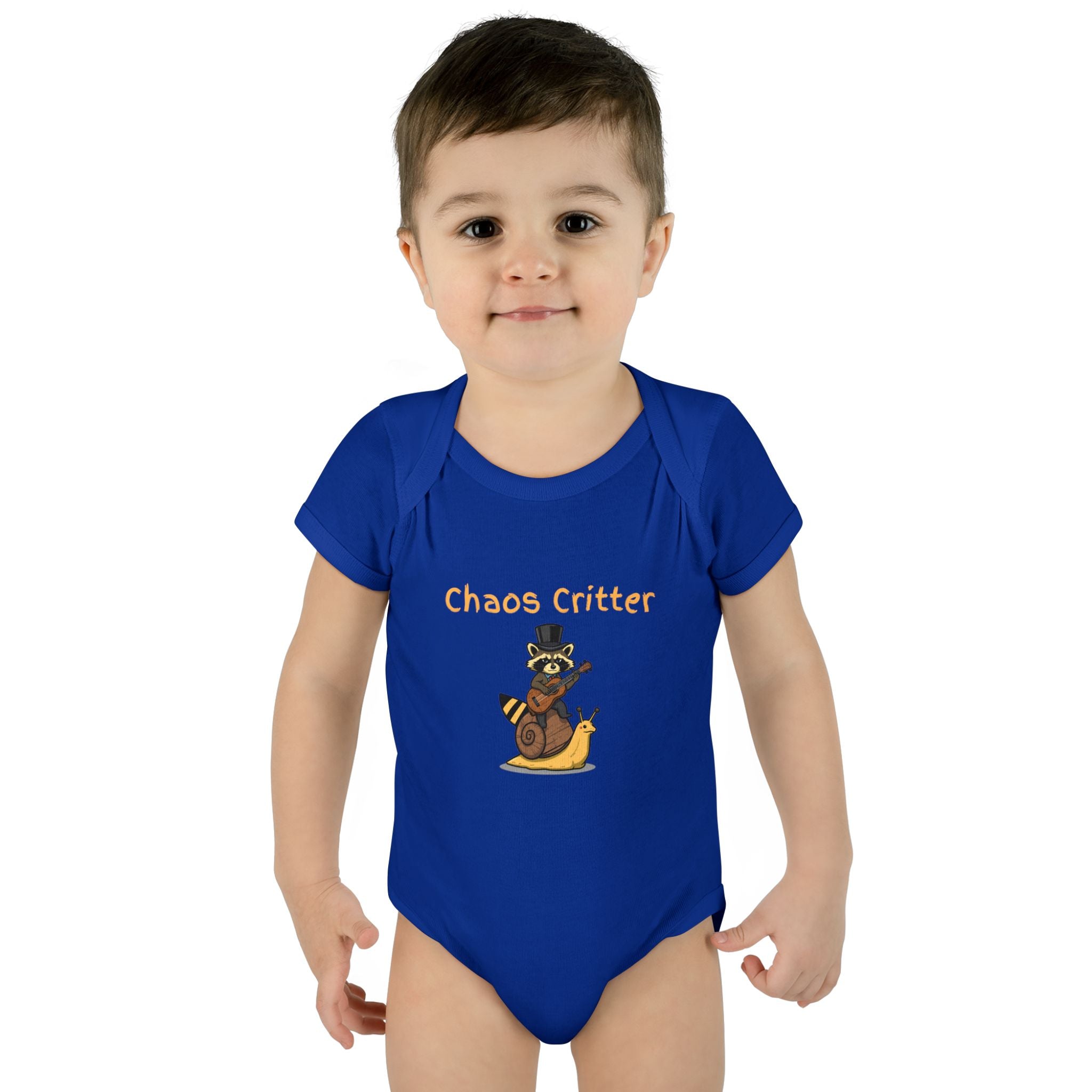 Baby Bodysuit | 'Chaos Critter' Playful Racoon Baby Onesie