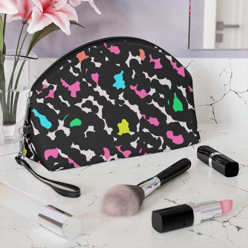Cosmetic Pouch | Colorful Leopard Print Makeup Bag