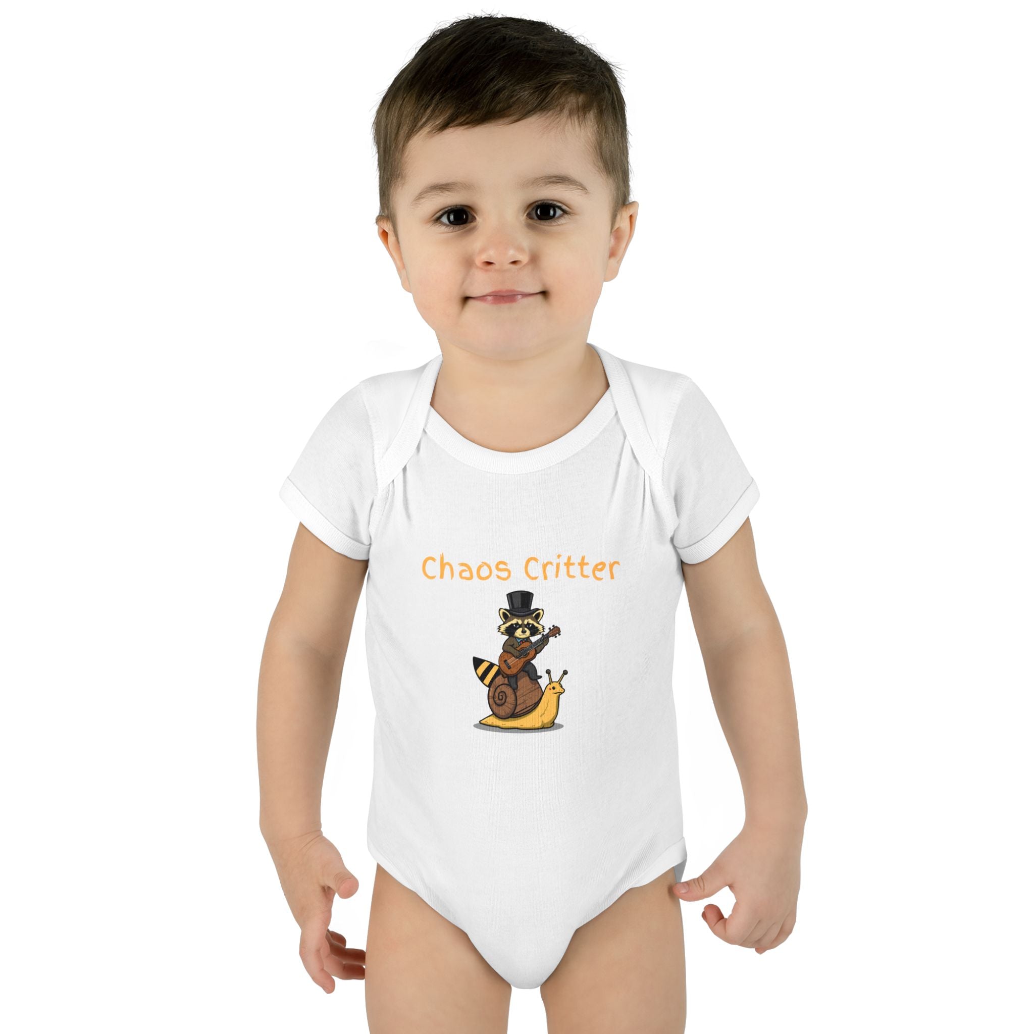 Baby Bodysuit | 'Chaos Critter' Playful Racoon Baby Onesie