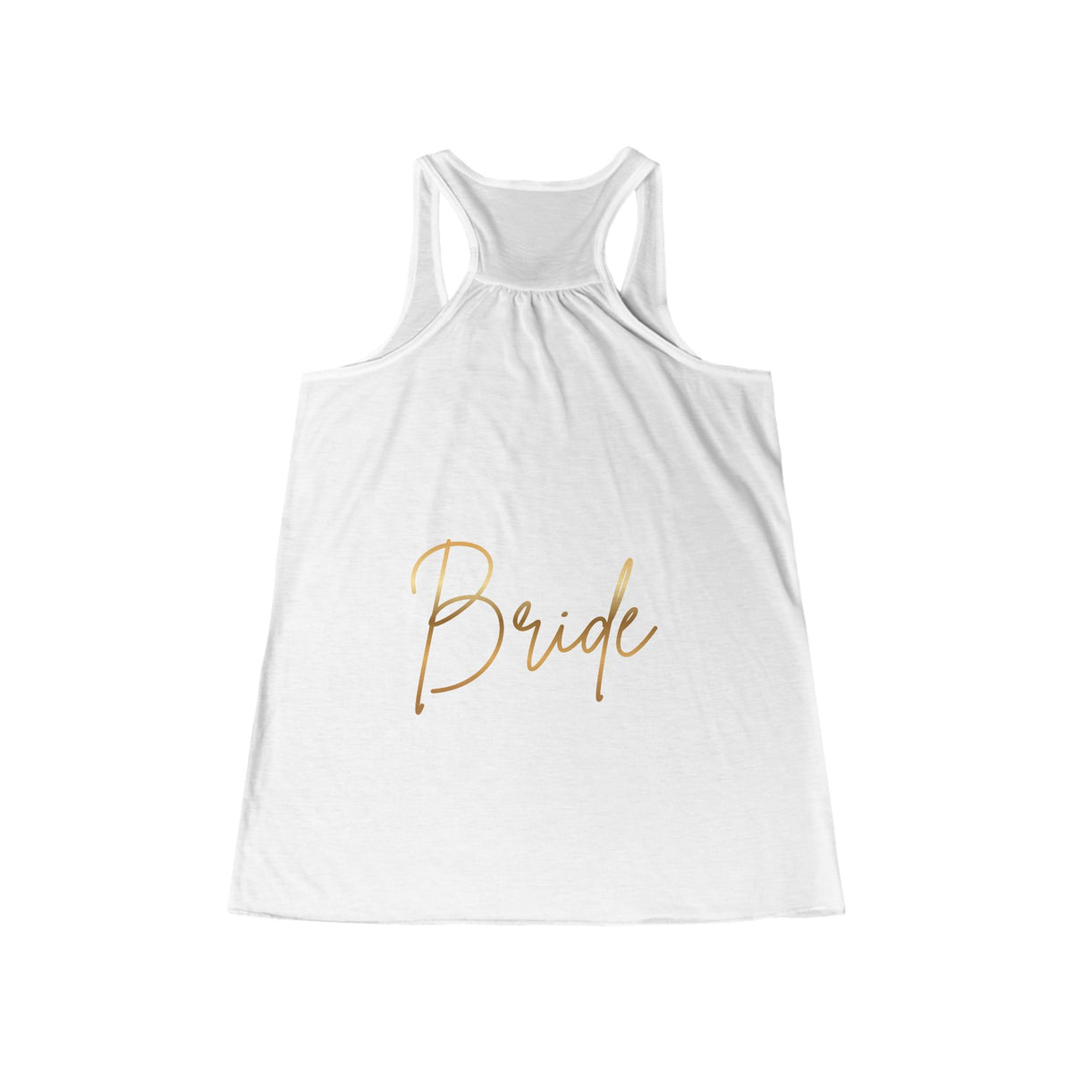 Gold Script "Bride" Flowy Racerback Tank Top