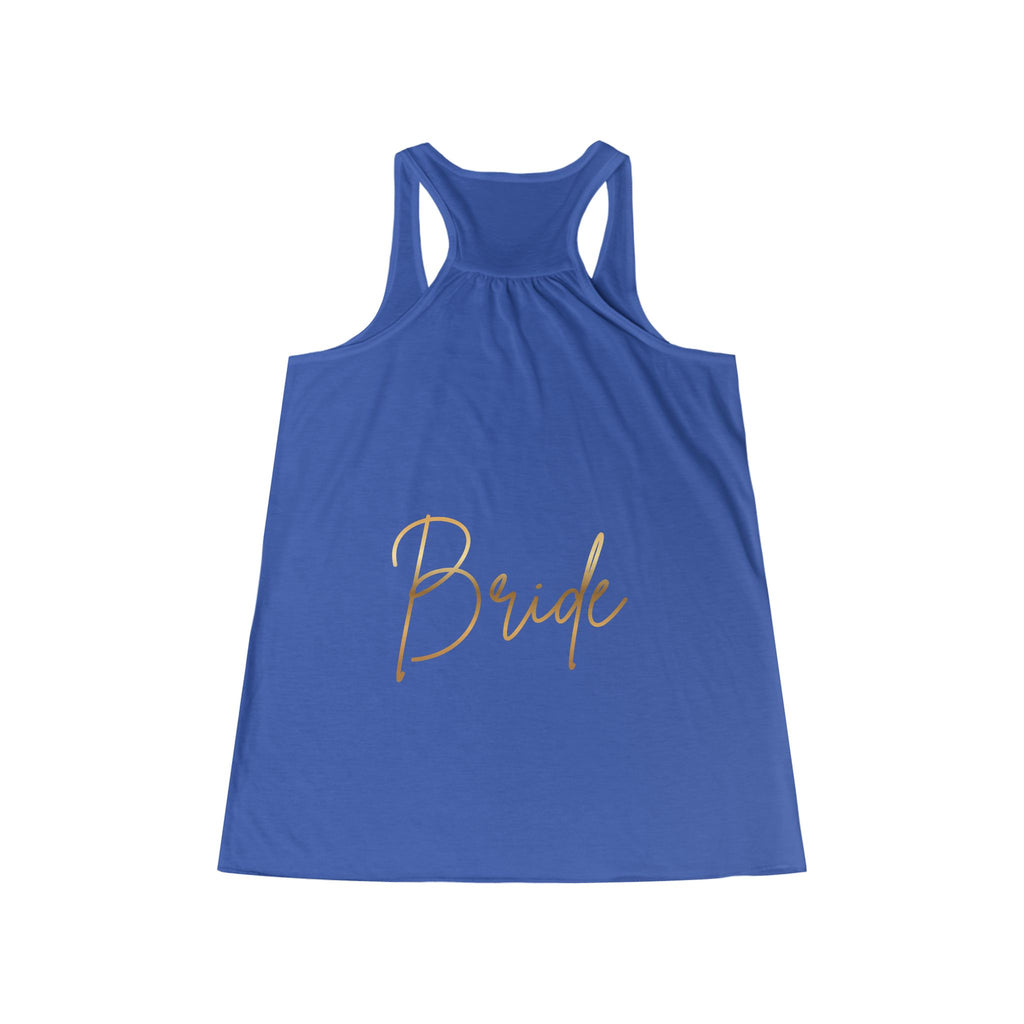 Gold Script "Bride" Flowy Racerback Tank Top