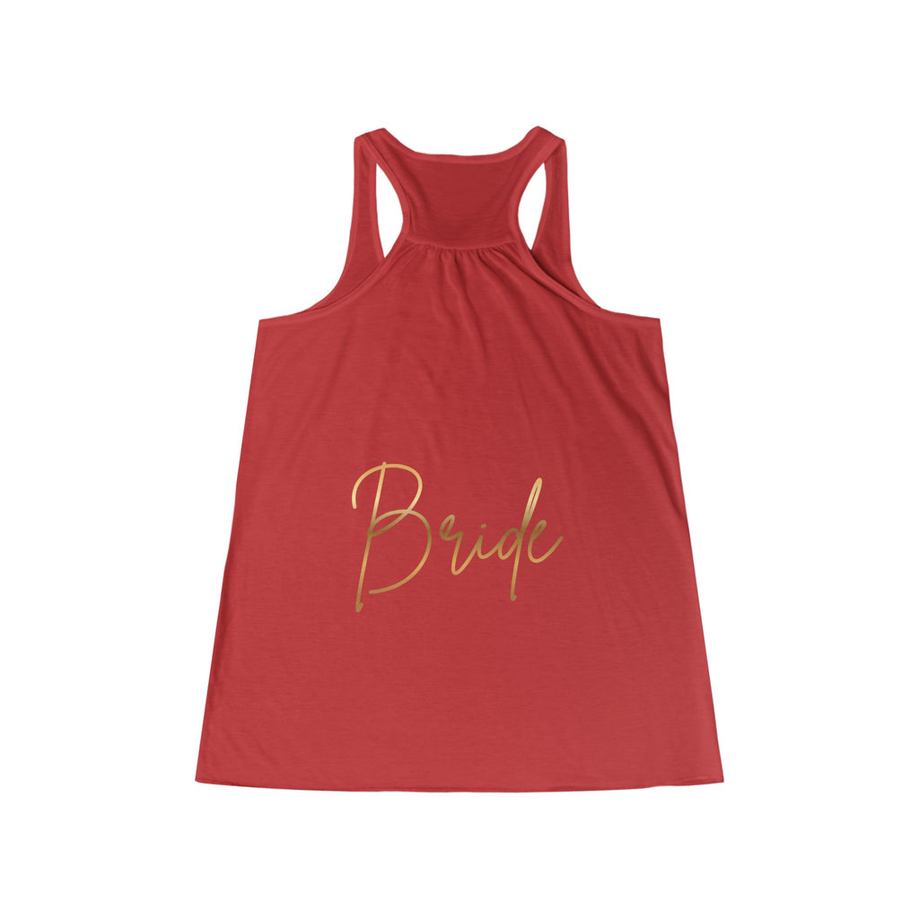 Gold Script "Bride" Flowy Racerback Tank Top