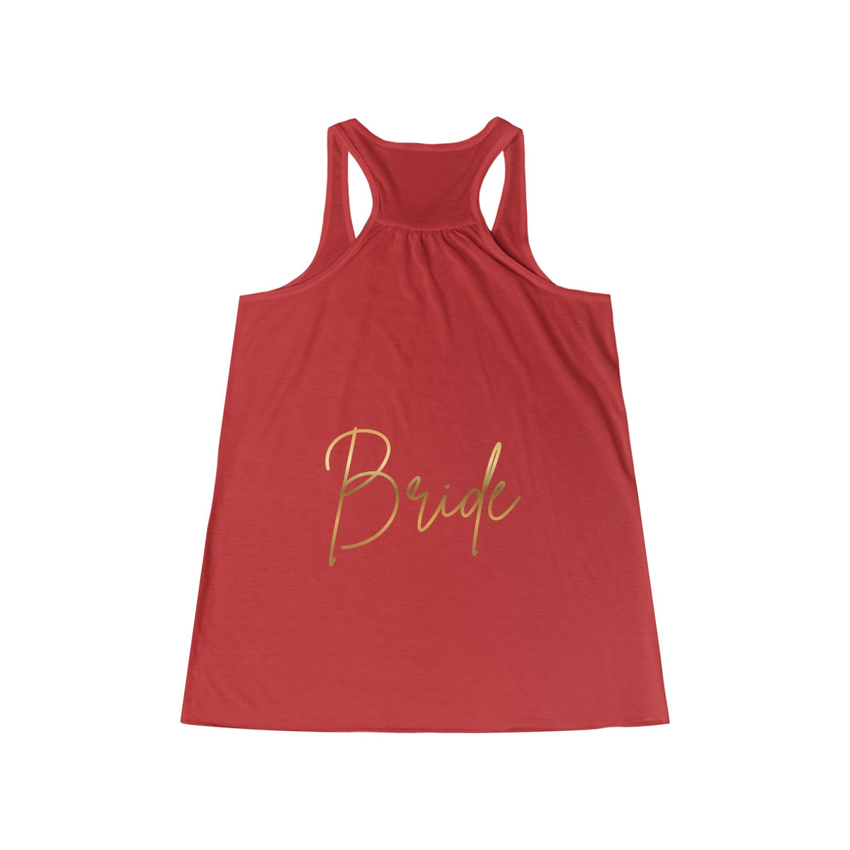 Gold Script "Bride" Flowy Racerback Tank Top