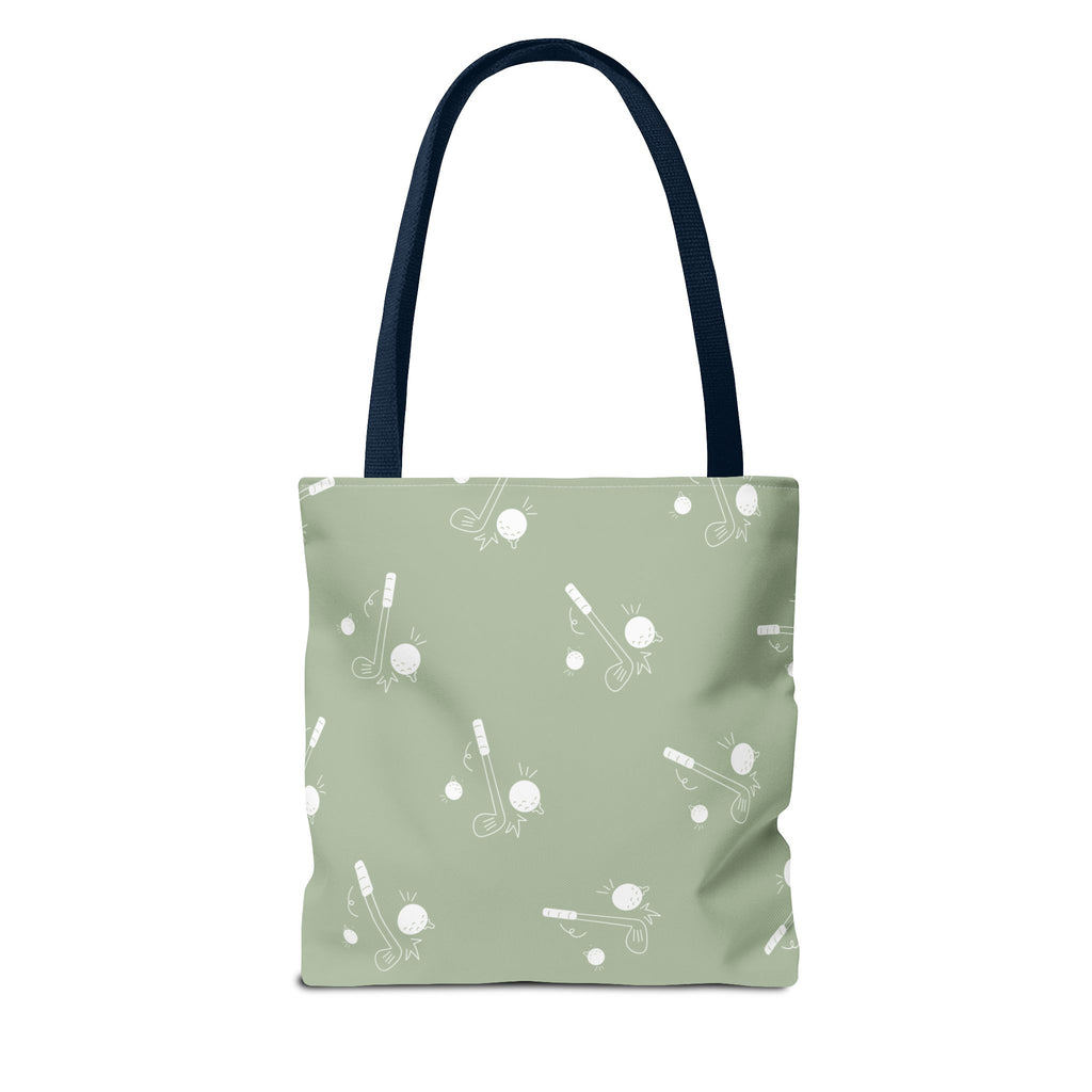 Tote Bag | Sage Green and Golf Pattern Shoulder Bag