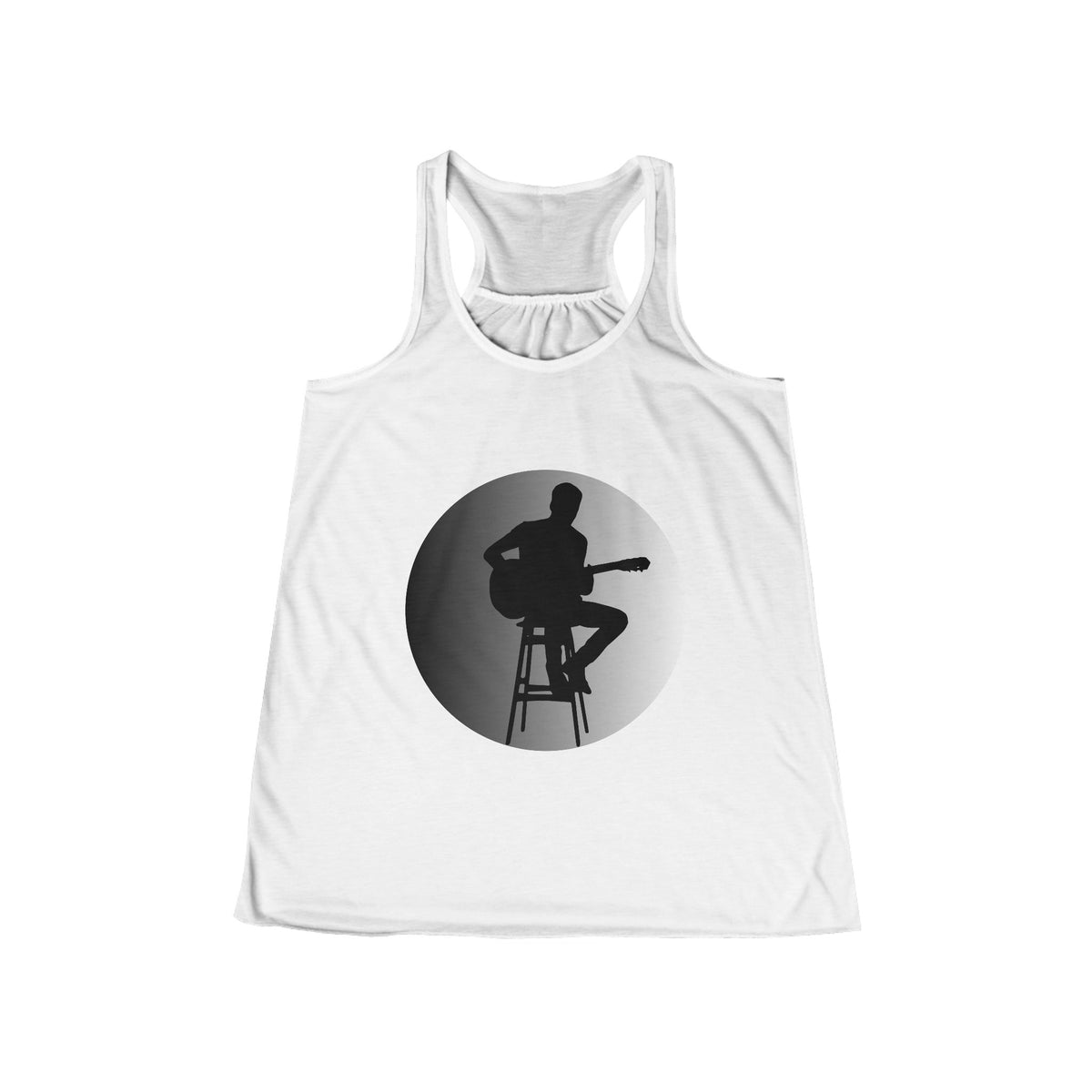 Music Lover Guitarist Silhouette Flowy Racerback Tank Top