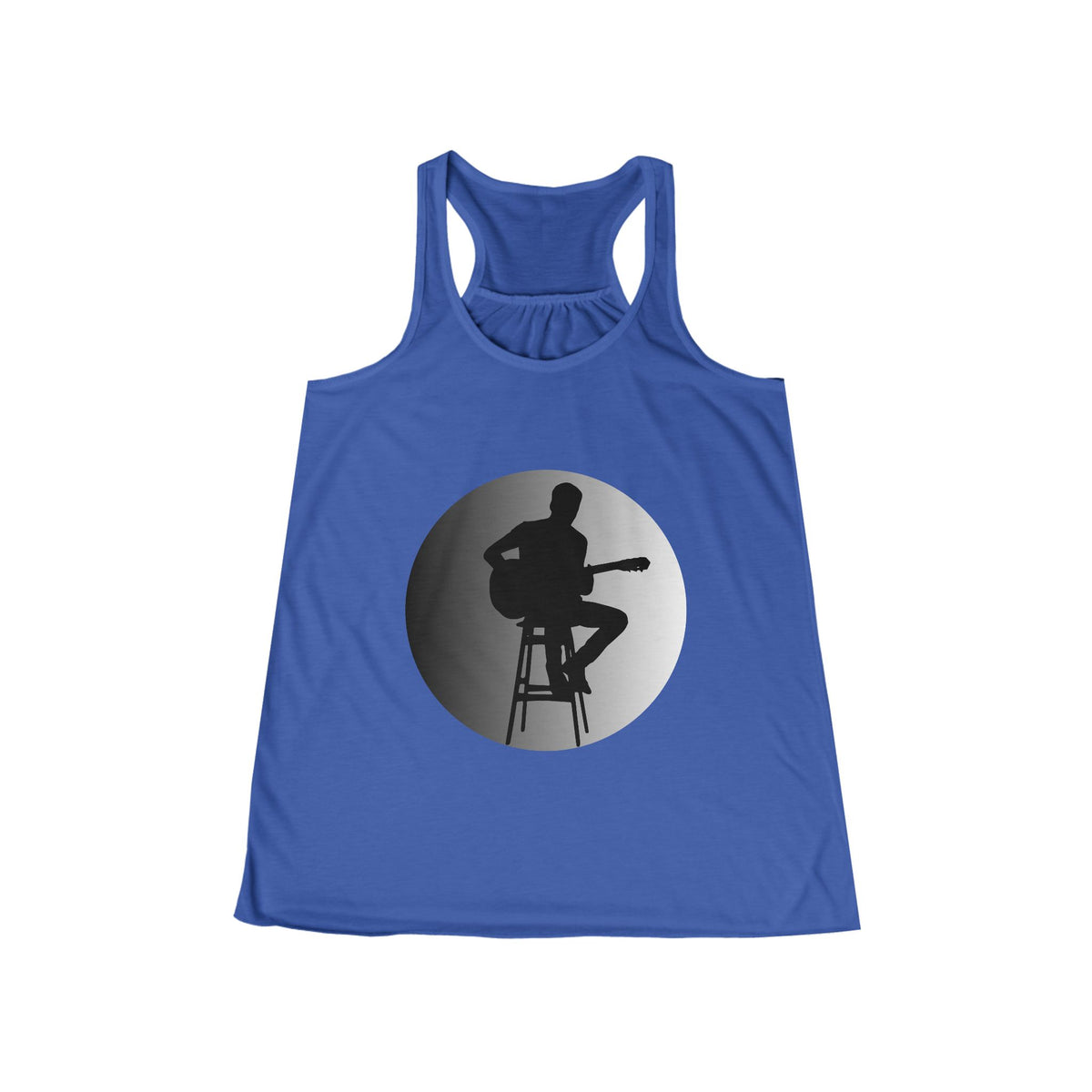 Music Lover Guitarist Silhouette Flowy Racerback Tank Top