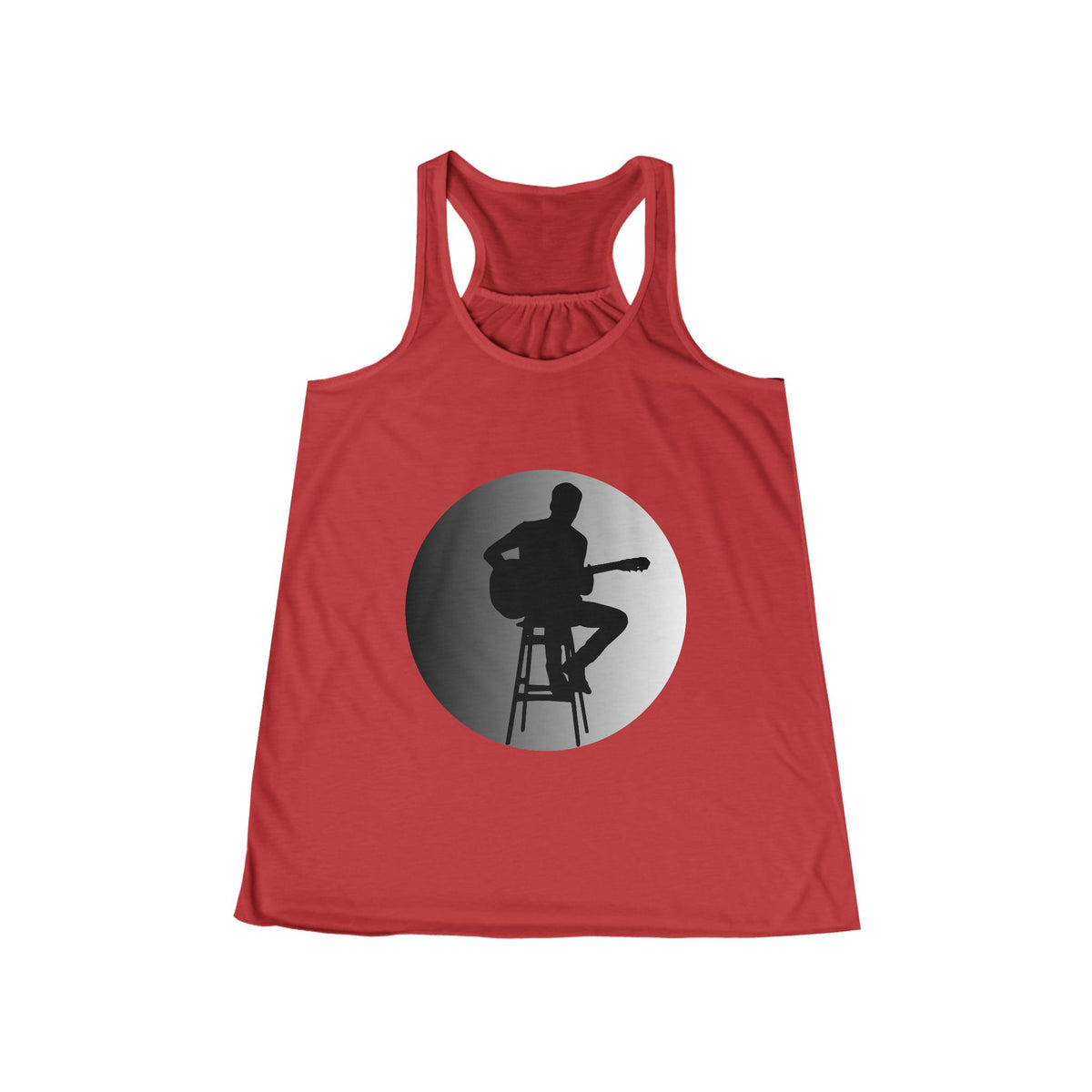 Music Lover Guitarist Silhouette Flowy Racerback Tank Top