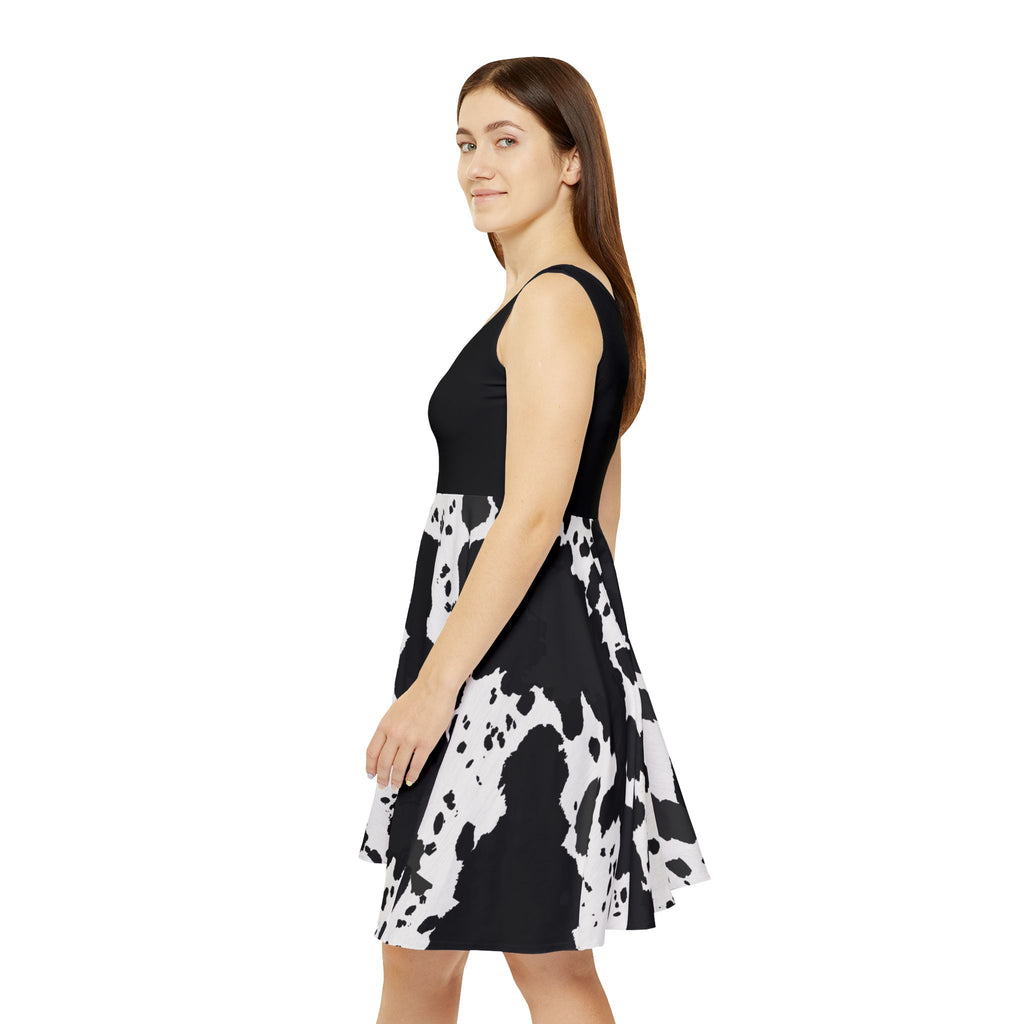 Women's Skater Dress | Retro Cowhide Print Sundress