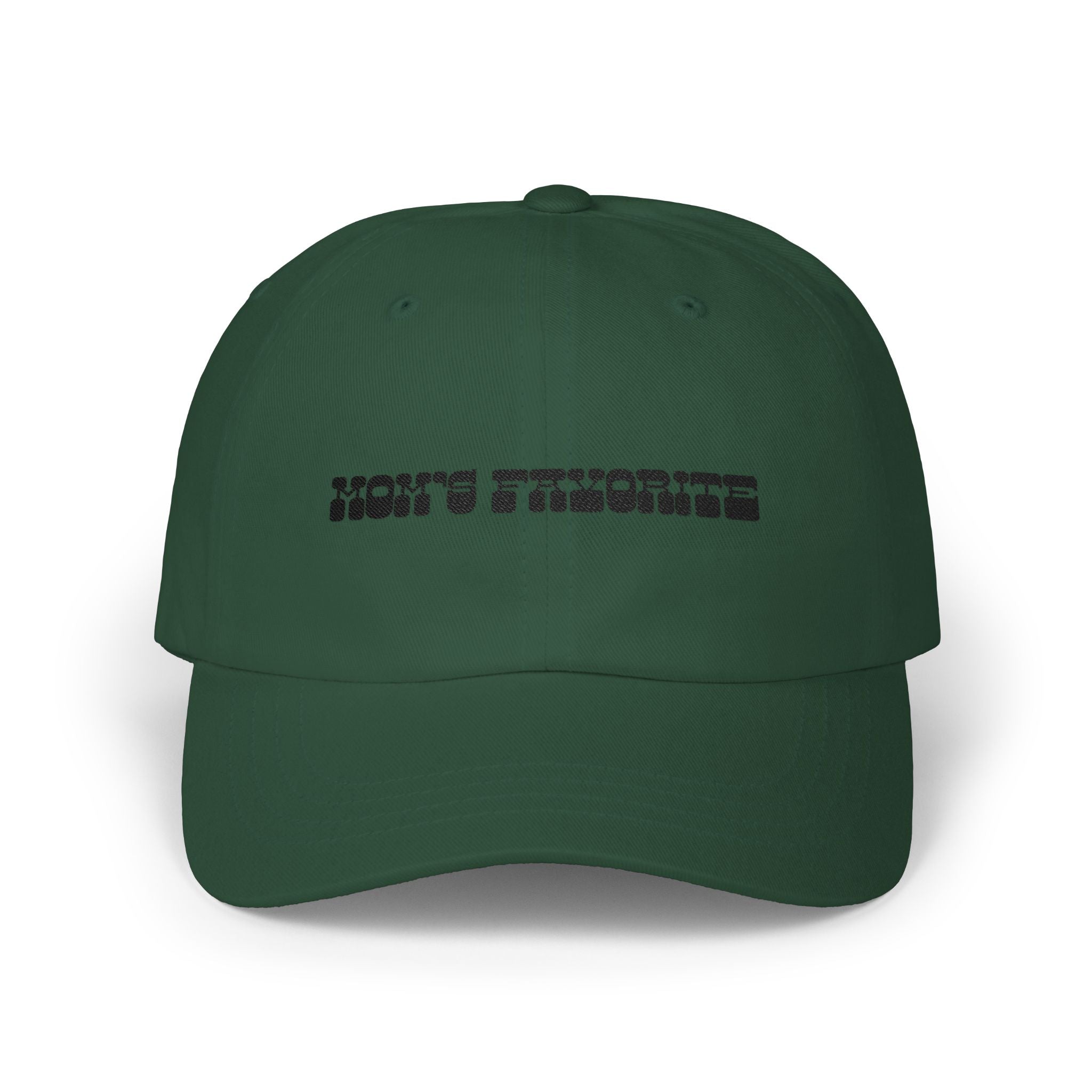 Hat | Dad Cap with Embroidered Text 'Mom's Favorite' Cap