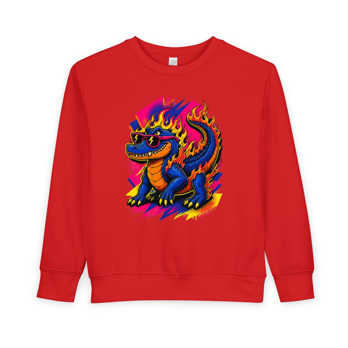 Bold Neon Alligator Sweatshirt for Tots