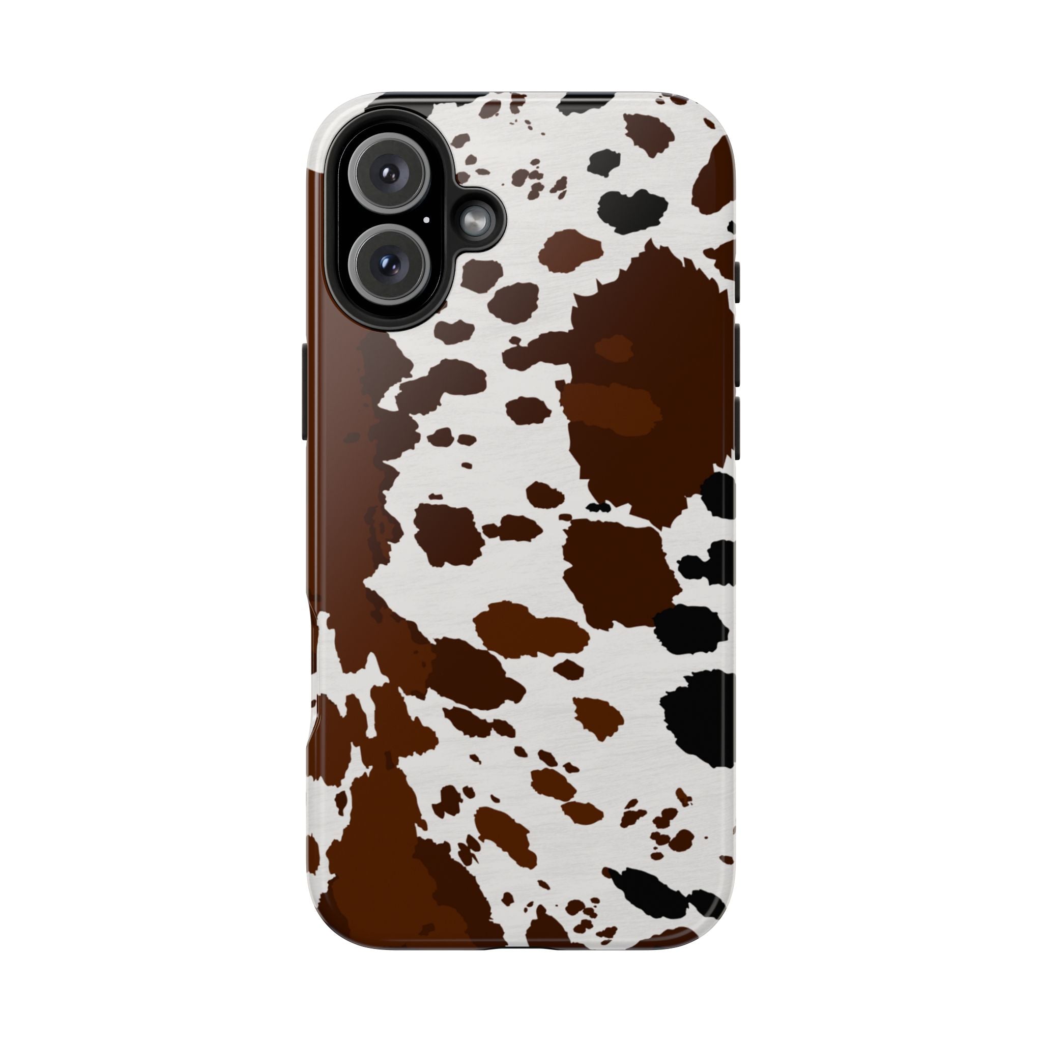 Phone Case | Brown & White Cowhide Pattern Tough Protective Cover