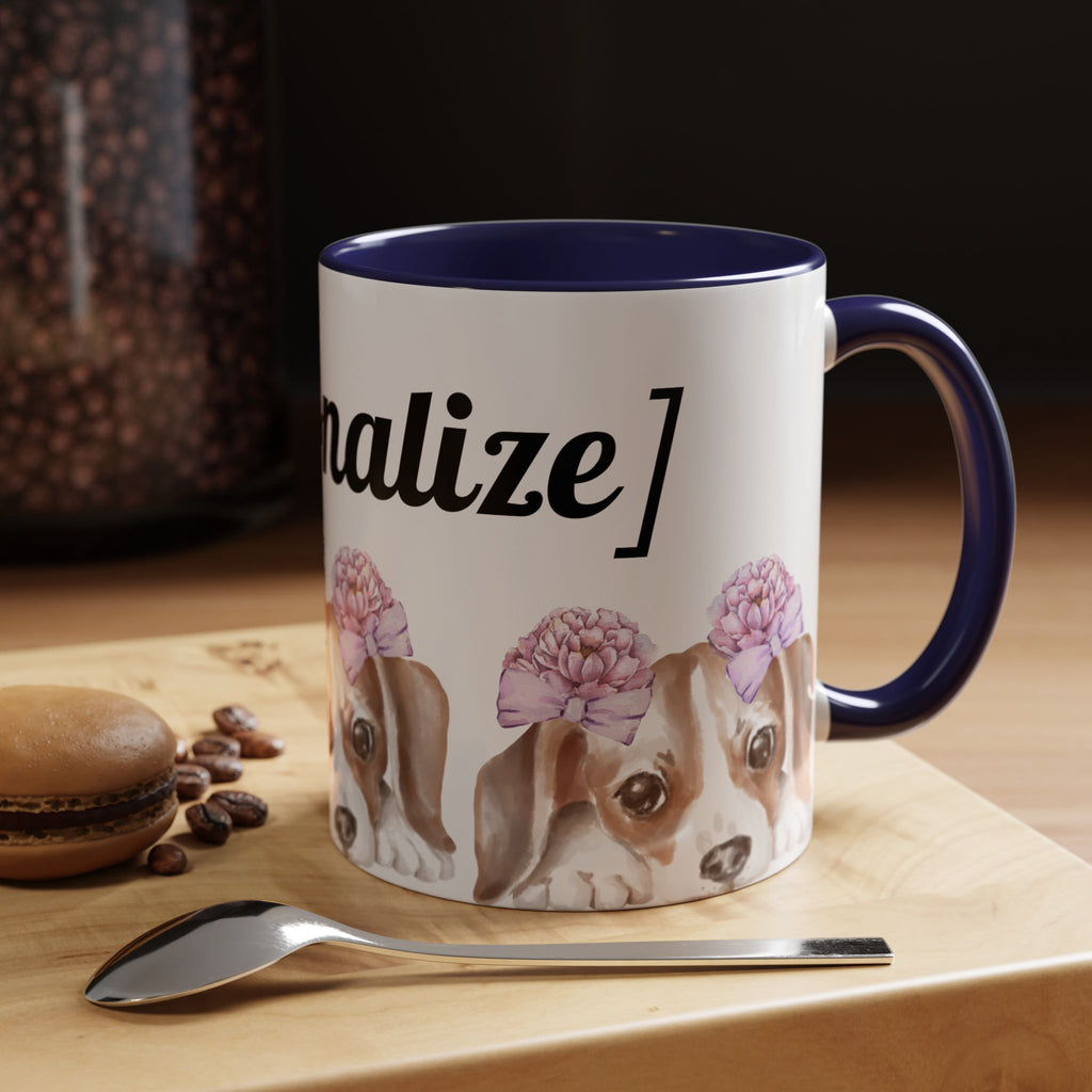 Coffee Mug | Puppy Face with Custom Script Accent Mug (11/15oz)