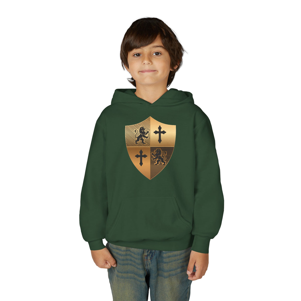 Gold Medieval Shield Crest Hoodie