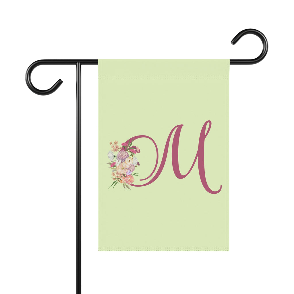 Home & Garden Banner | 'M' Monogram Crisp Colors Floral Flag