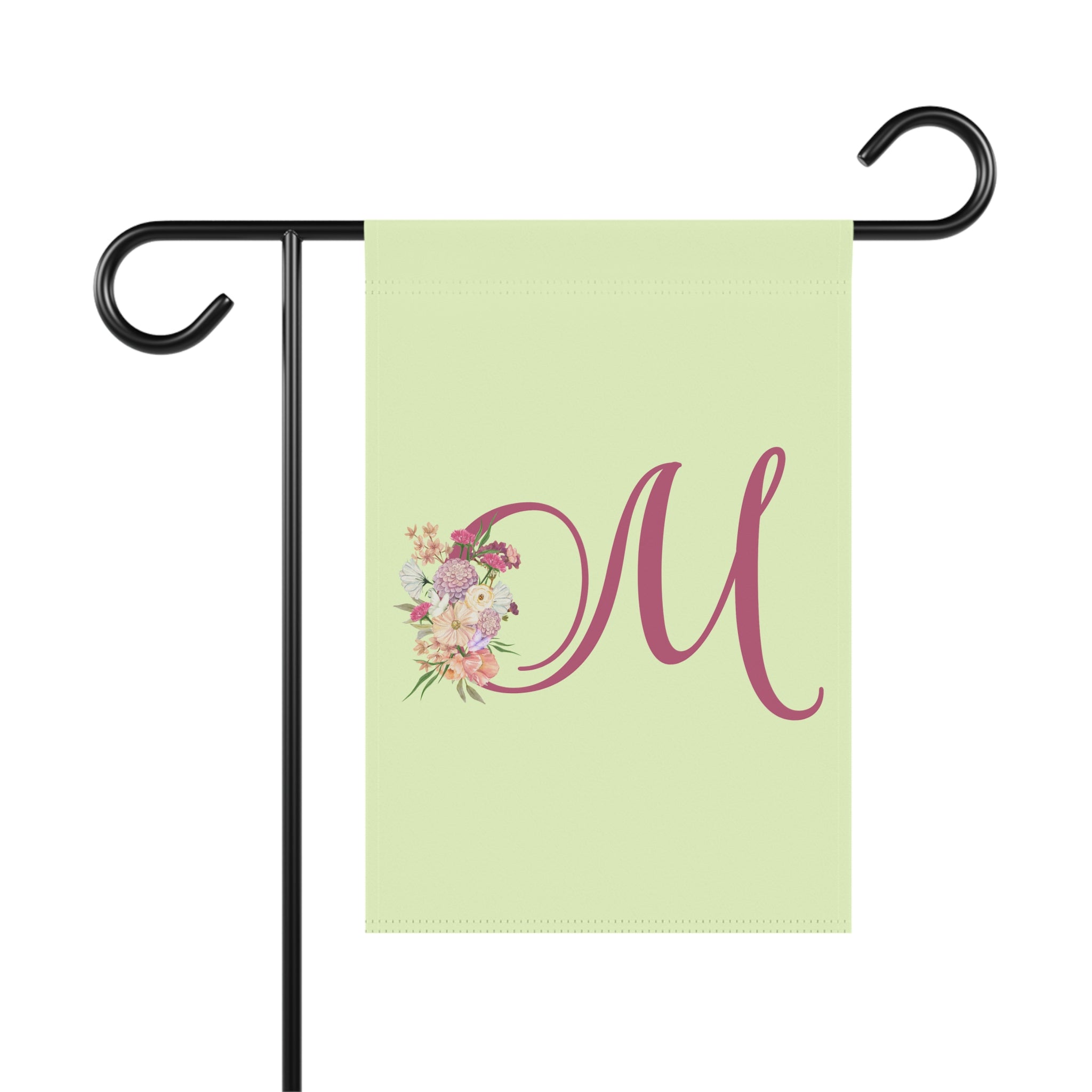 Home & Garden Banner | 'M' Monogram Crisp Colors Floral Flag