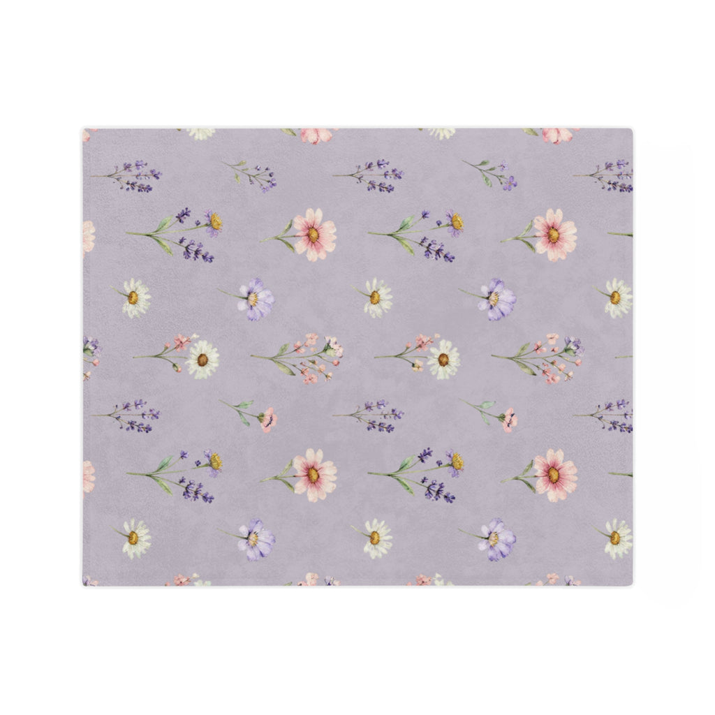 Lilac Purple and Wild Flowers Microfiber Throw
