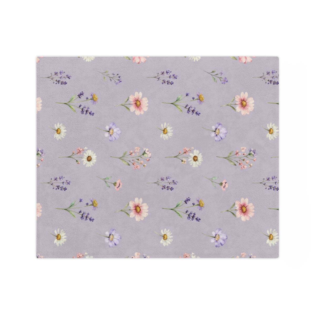 Lilac Purple and Wild Flowers Microfiber Throw