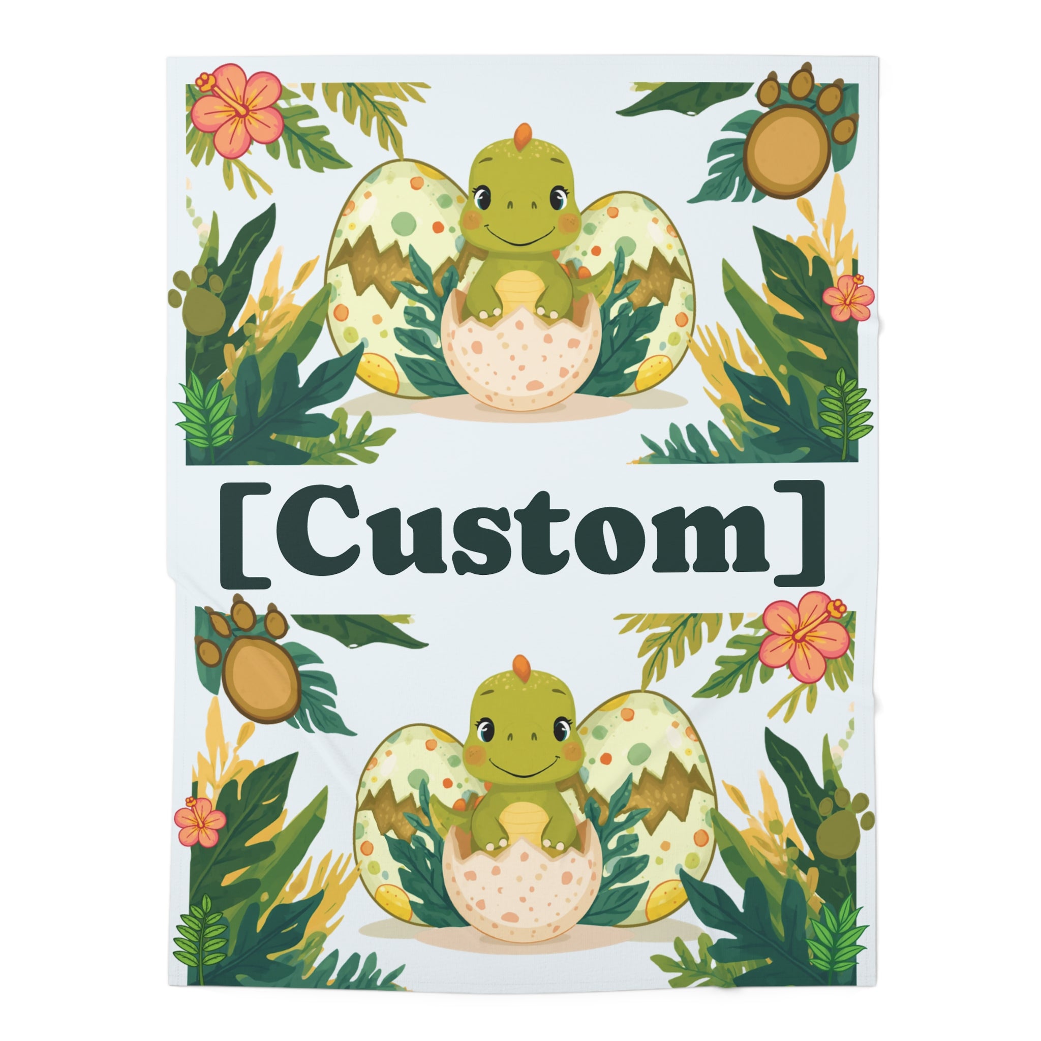 Baby Swaddle Blanket | Personalized Cute Hatching Dinosaur Motif