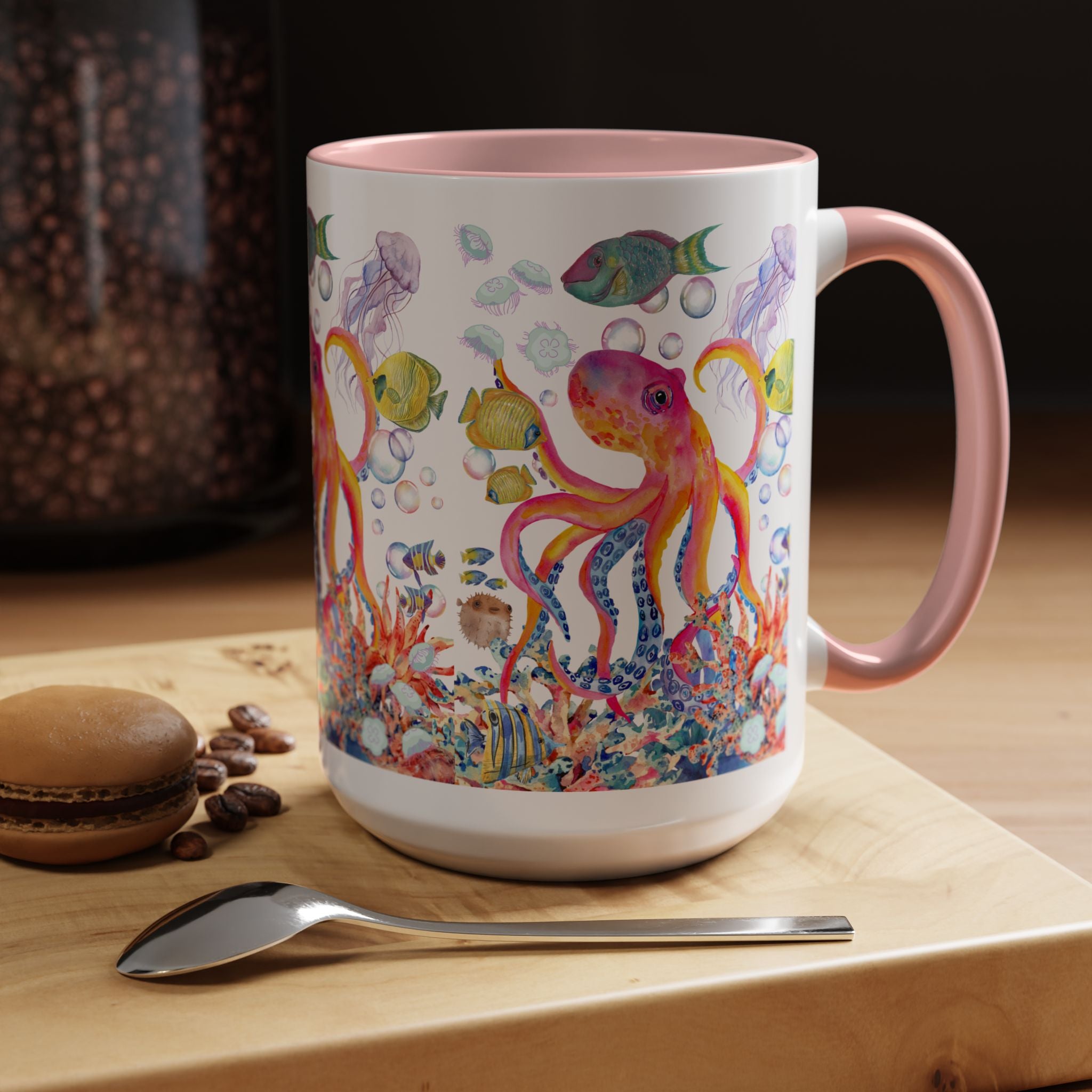 Coffee Mug | Colorful Octopus Accent Mug 11/15oz