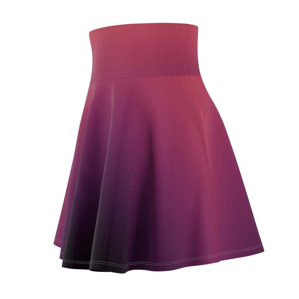 Women's Skater Skirt | Ombre Pink to Deep Plum Flared A-line Fashion