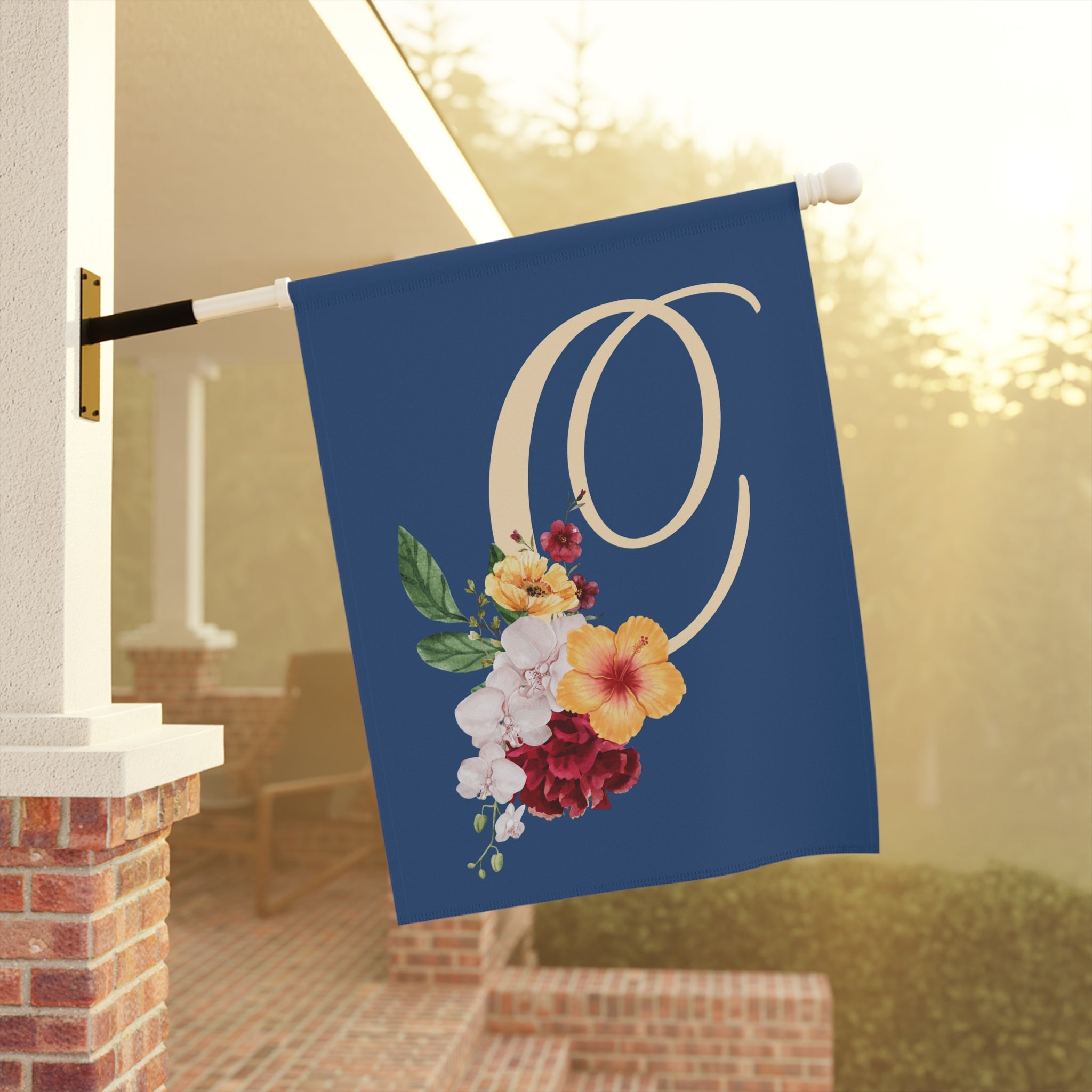 Home & Garden Banner | 'C' Monogram Floral Flag