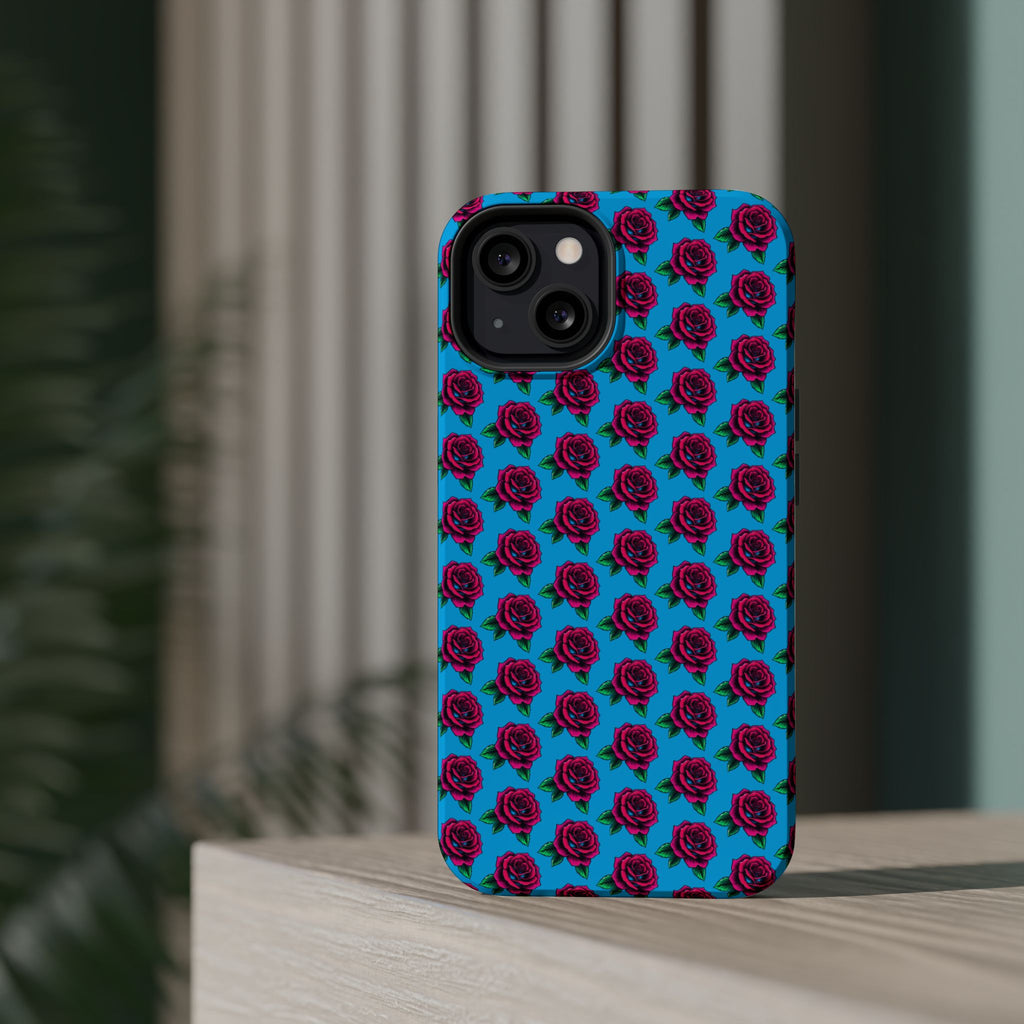 Phone Cases | Bright Rose Pattern Magnetic Impact-Resistant Case