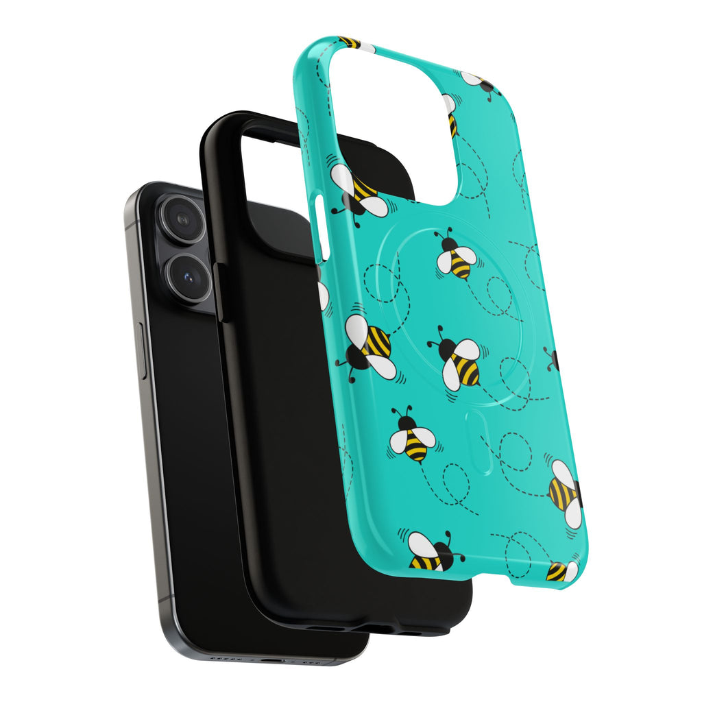Phone Case | Cute Turquoise Bumblebee Tough Magnetic Phone Case