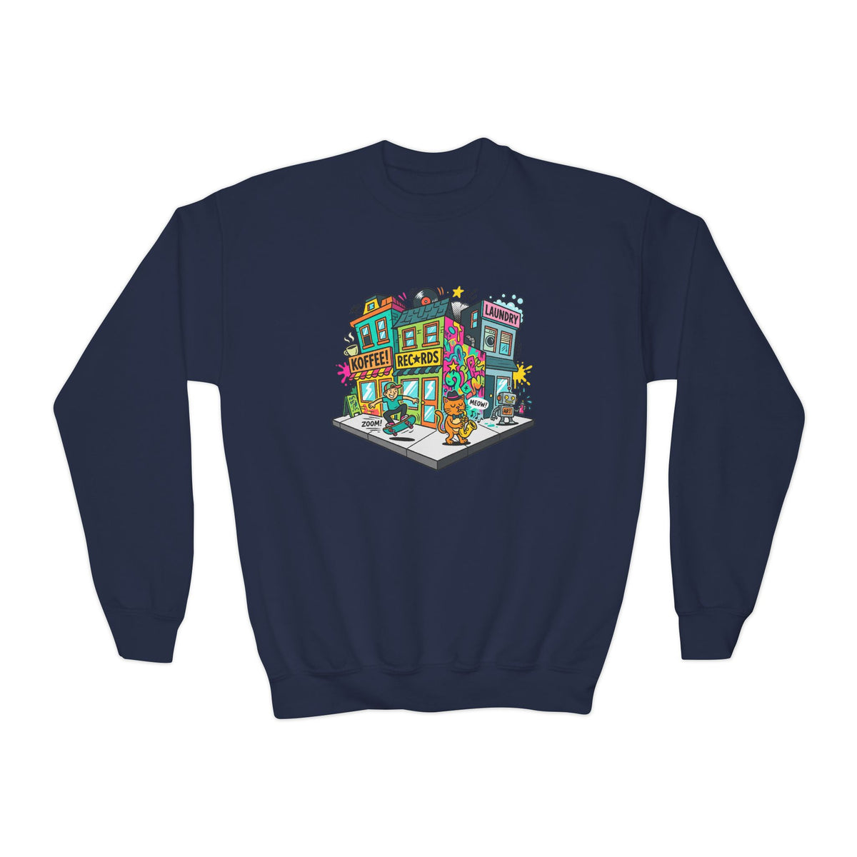 Colorful City Life Crewneck Sweatshirt