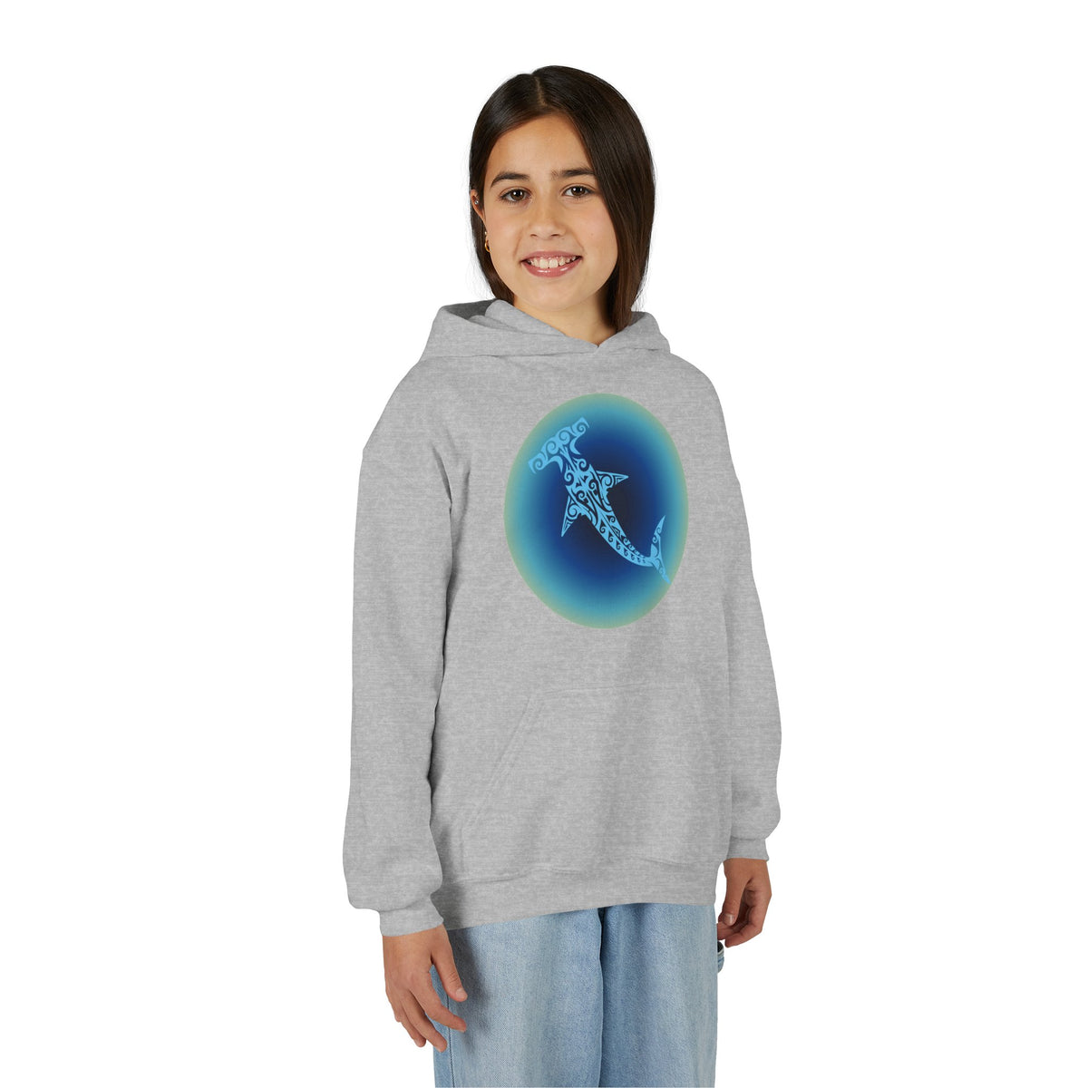 Tribal Hammerhead Youth Hoodie